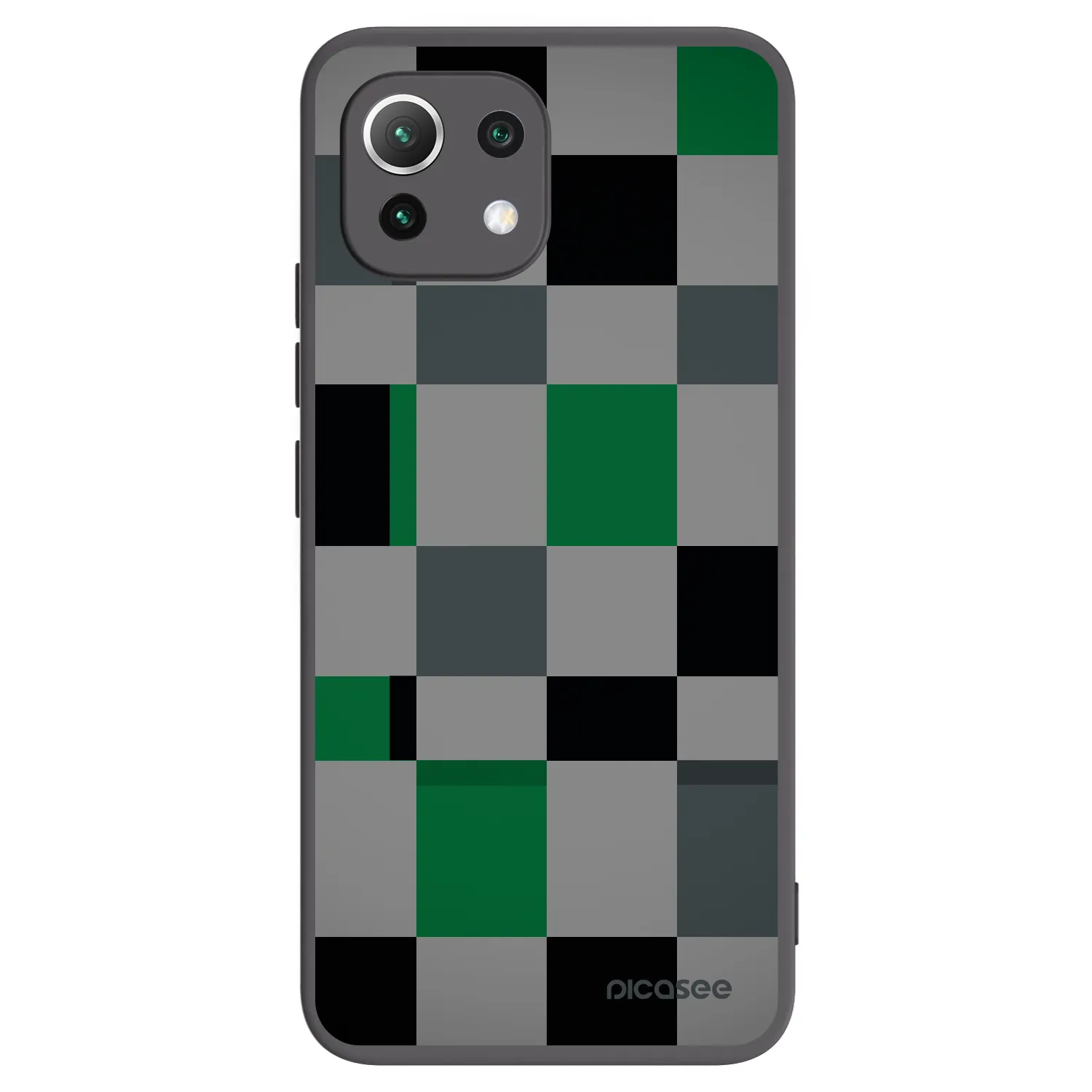 Picasee silikónový čierny obal pre Xiaomi 11 Lite 5G NE - Block Grid