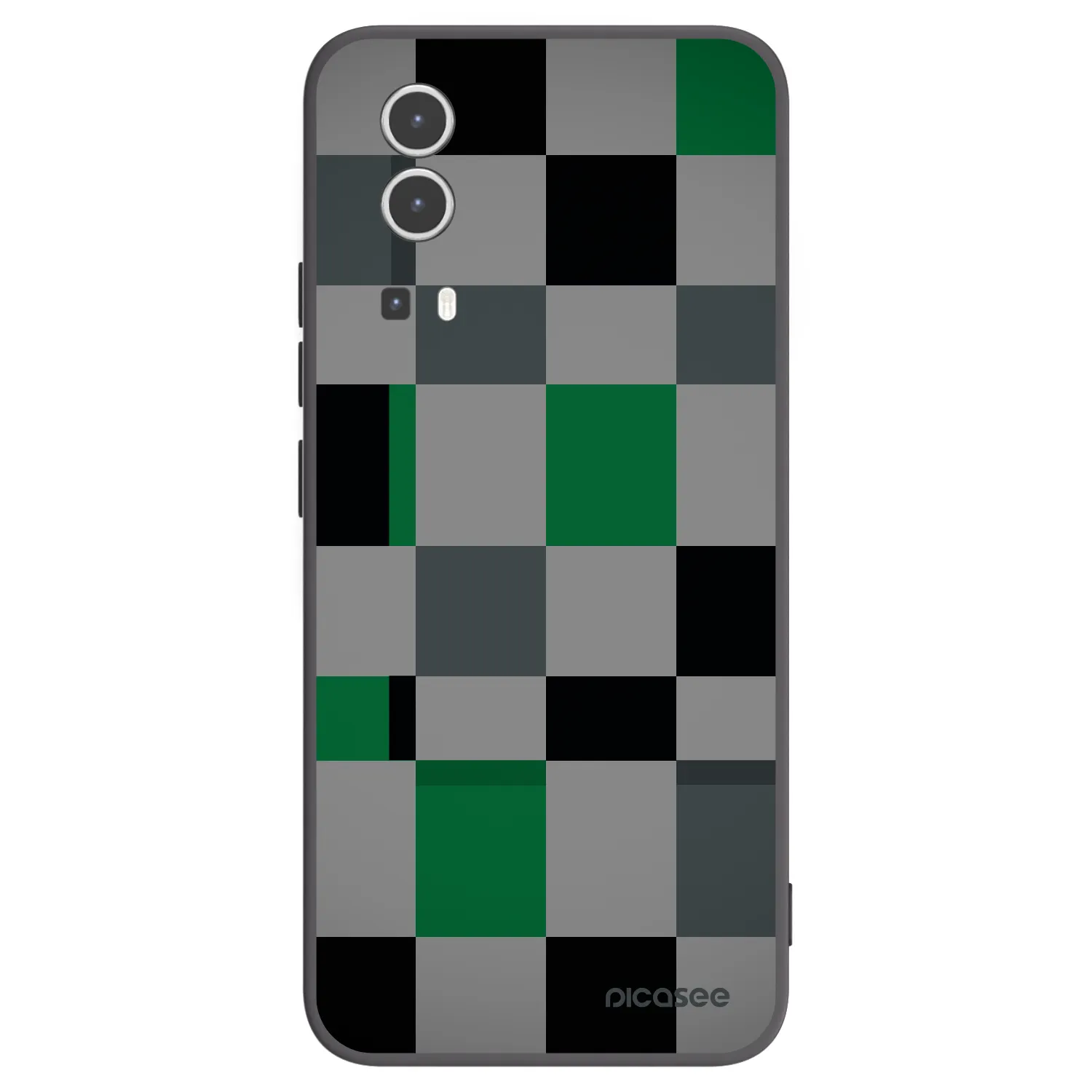 Picasee silikónový čierny obal pre Vivo Y72 5G - Block Grid