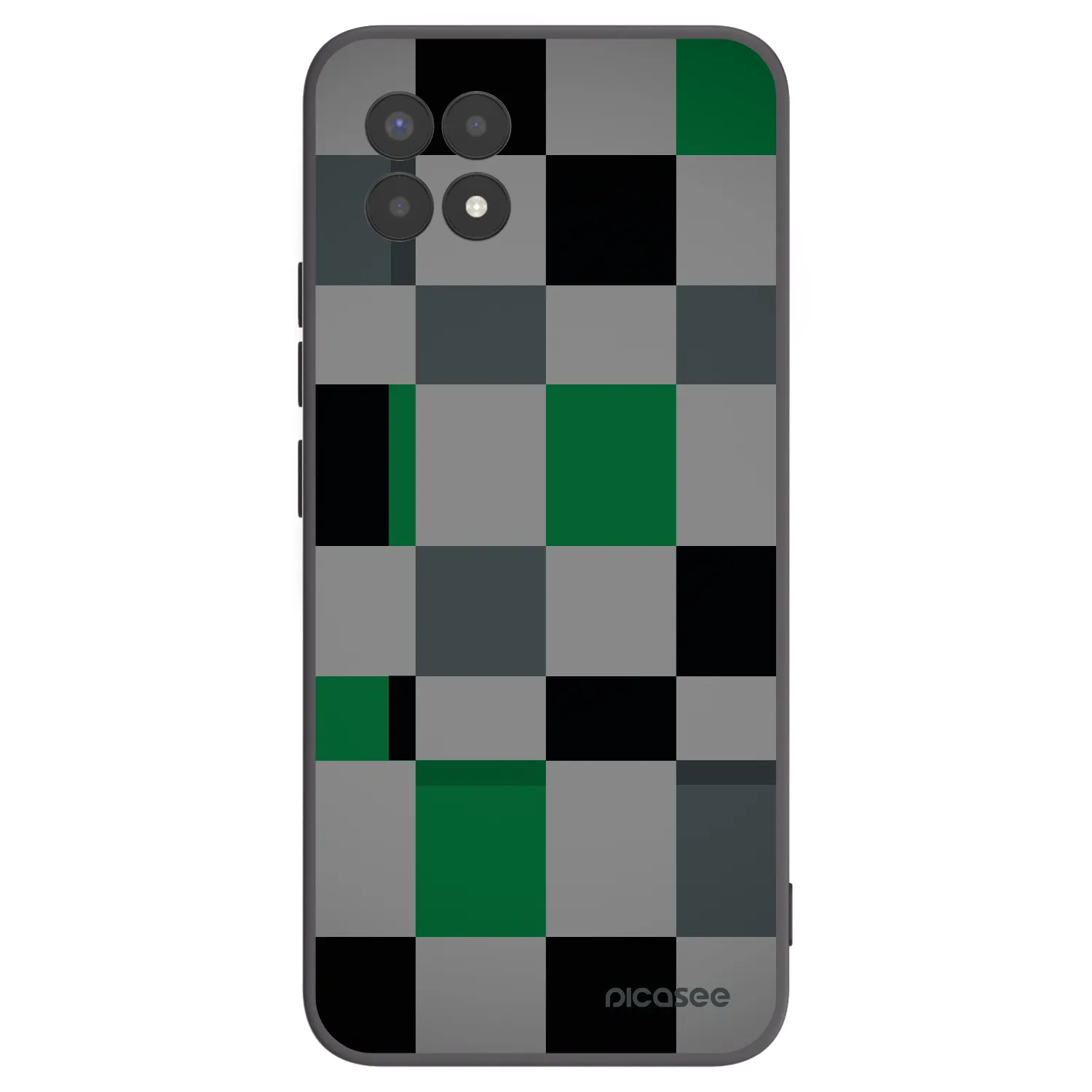 Picasee silikónový čierny obal pre Realme 8i - Block Grid