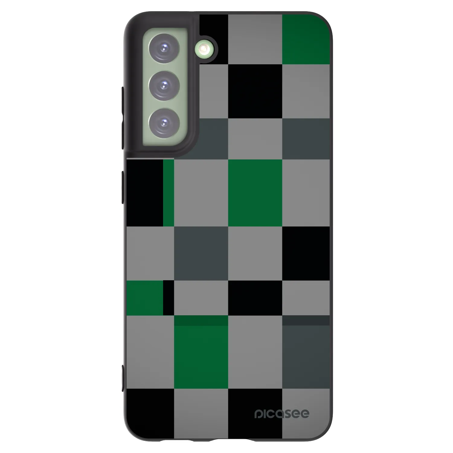 Picasee silikónový čierny obal pre Samsung Galaxy S21 FE 5G - Block Grid