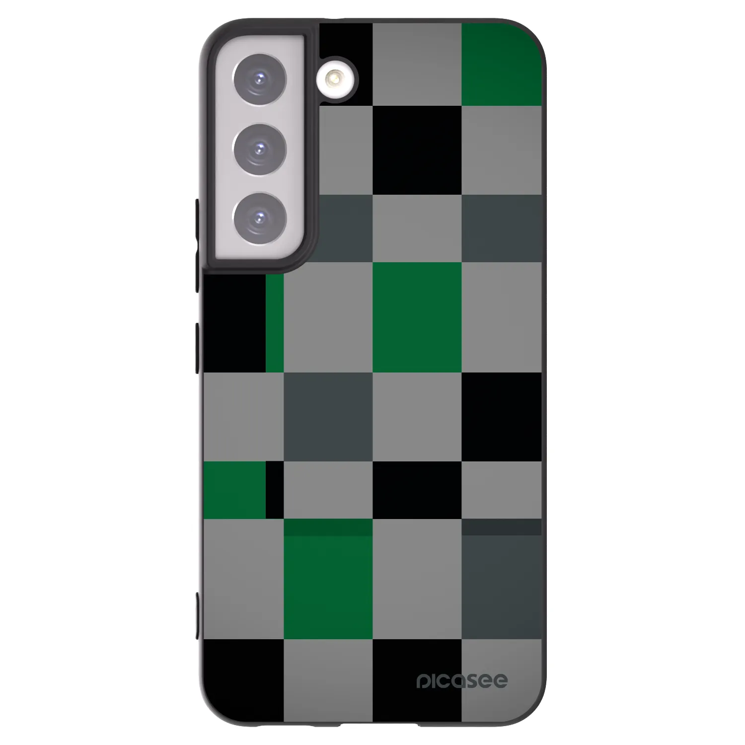 Picasee silikónový čierny obal pre Samsung Galaxy S22 5G - Block Grid