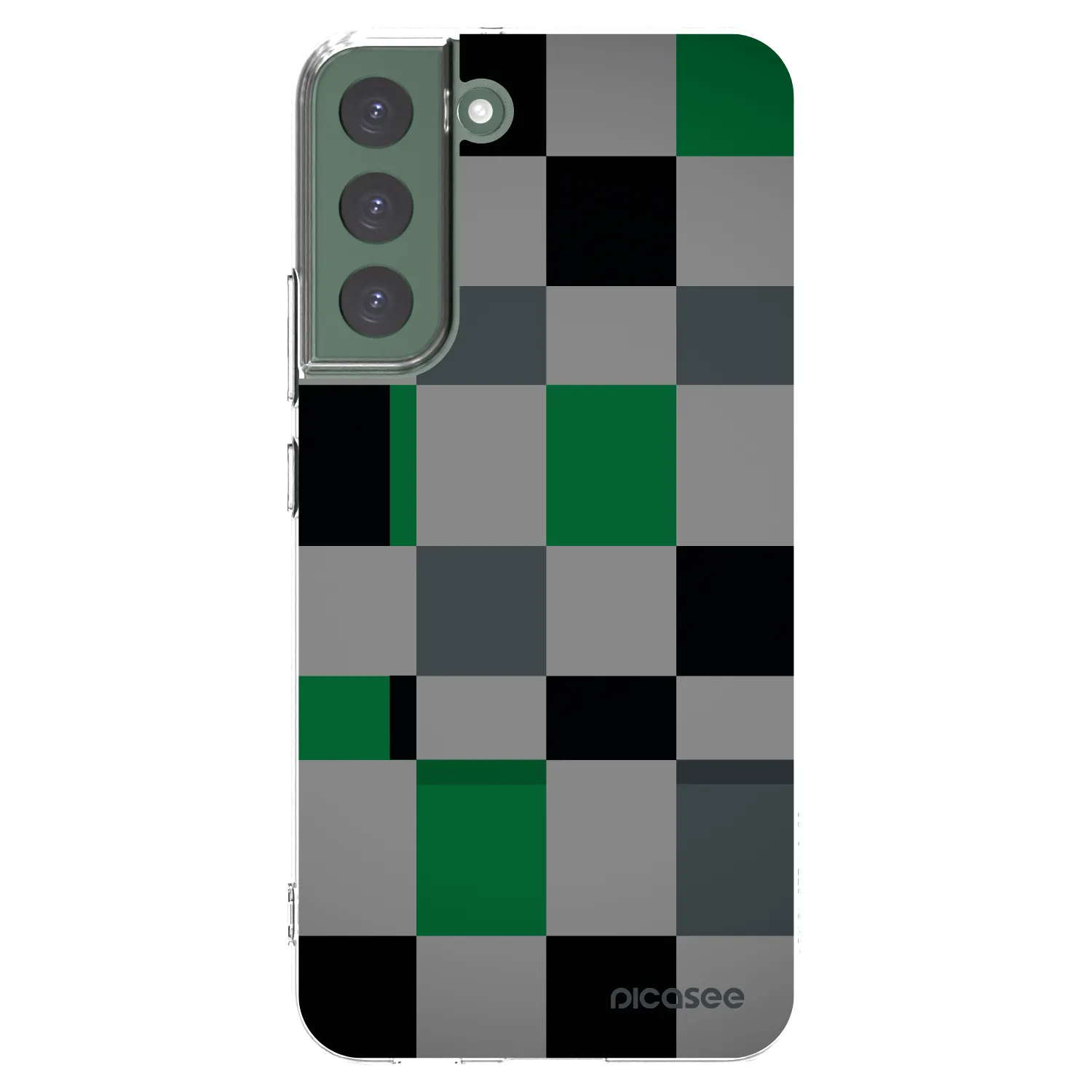 Picasee silikónový prehľadný obal pre Samsung Galaxy S22+ 5G - Block Grid