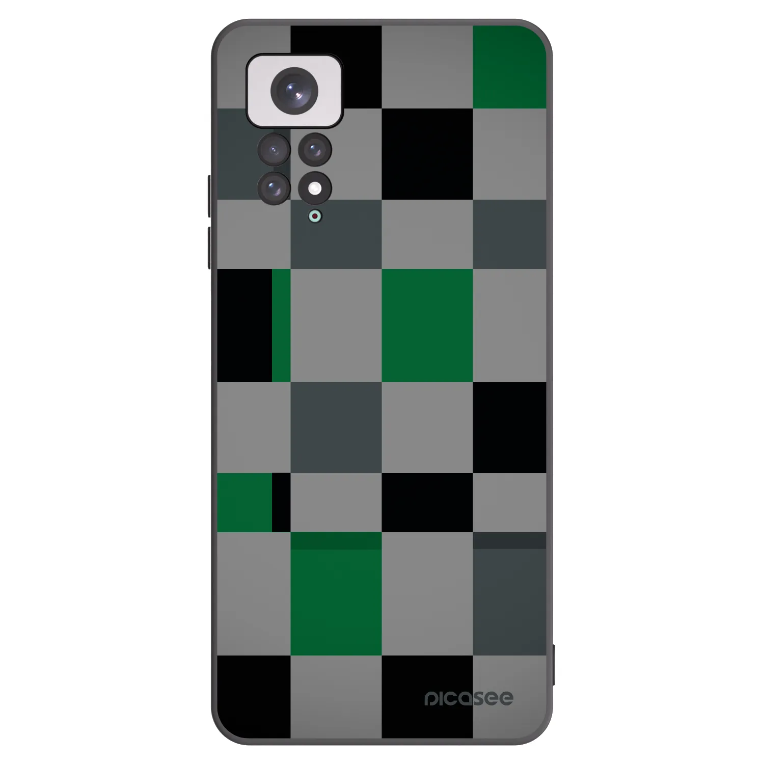Picasee silikónový čierny obal pre Xiaomi Redmi Note 11 - Block Grid