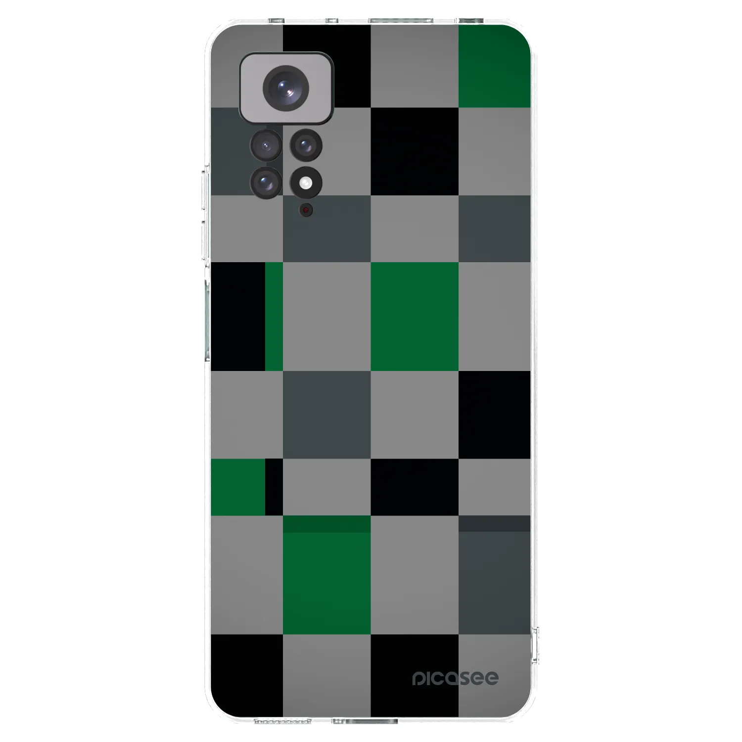 Picasee silikónový prehľadný obal pre Xiaomi Redmi Note 11 - Block Grid