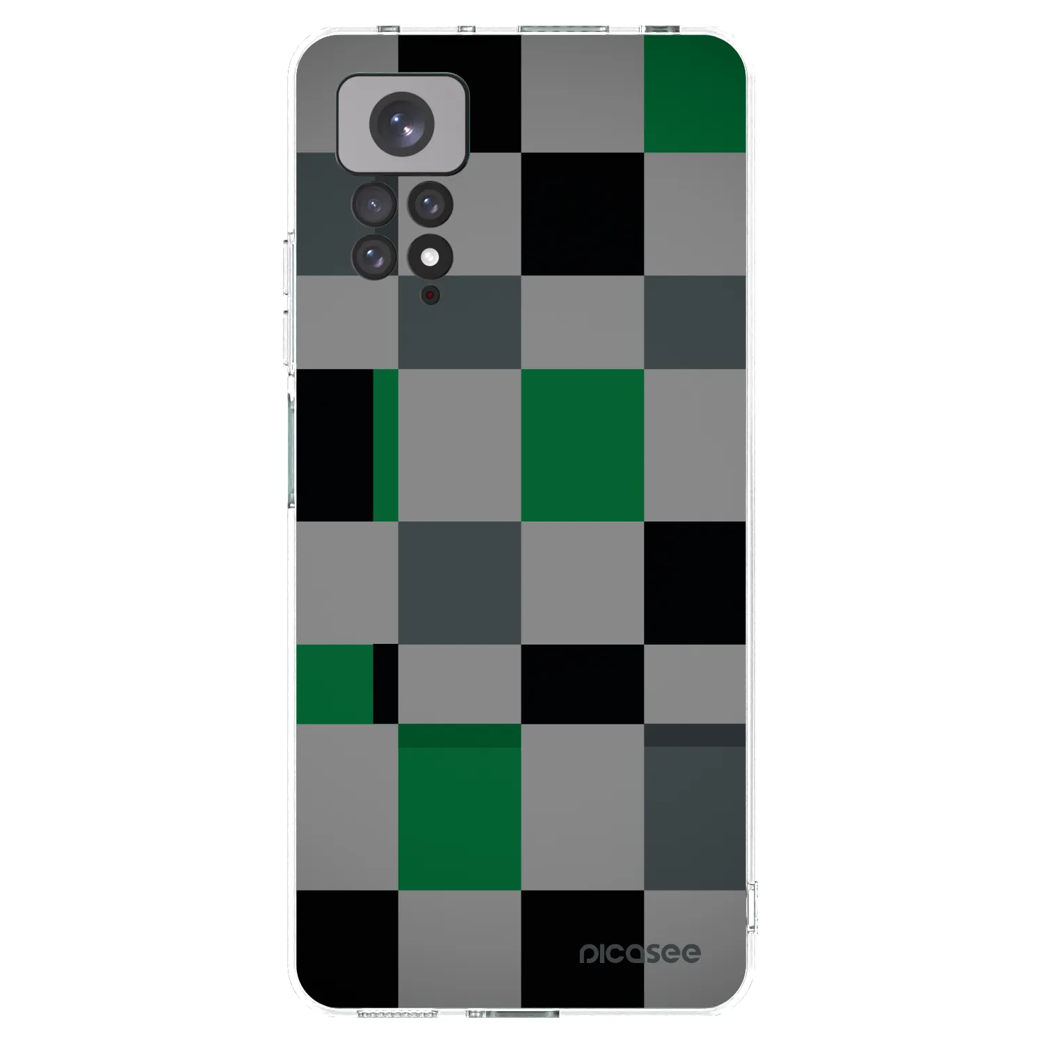 Picasee silikónový prehľadný obal pre Xiaomi Redmi Note 11S 4G - Block Grid
