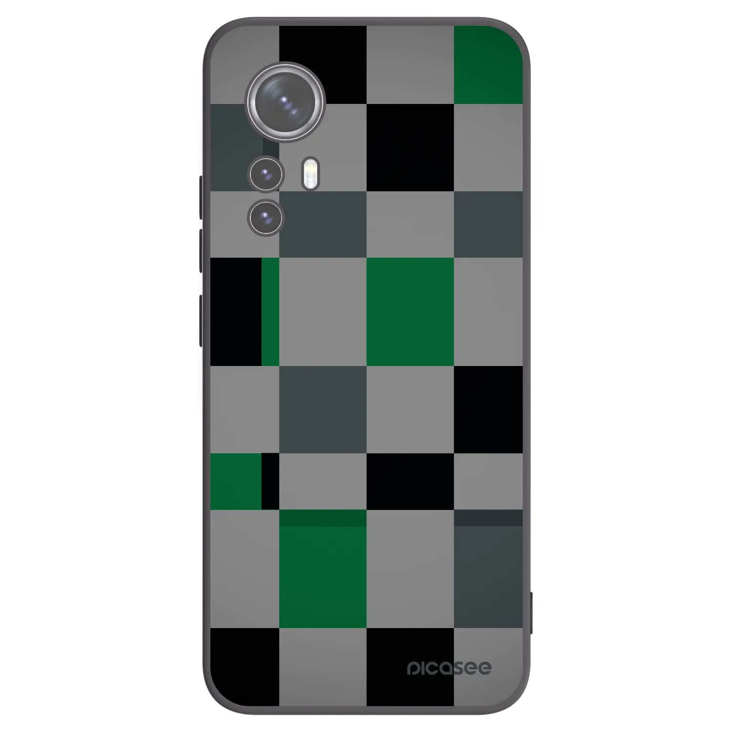 Picasee silikónový čierny obal pre Xiaomi 12 - Block Grid