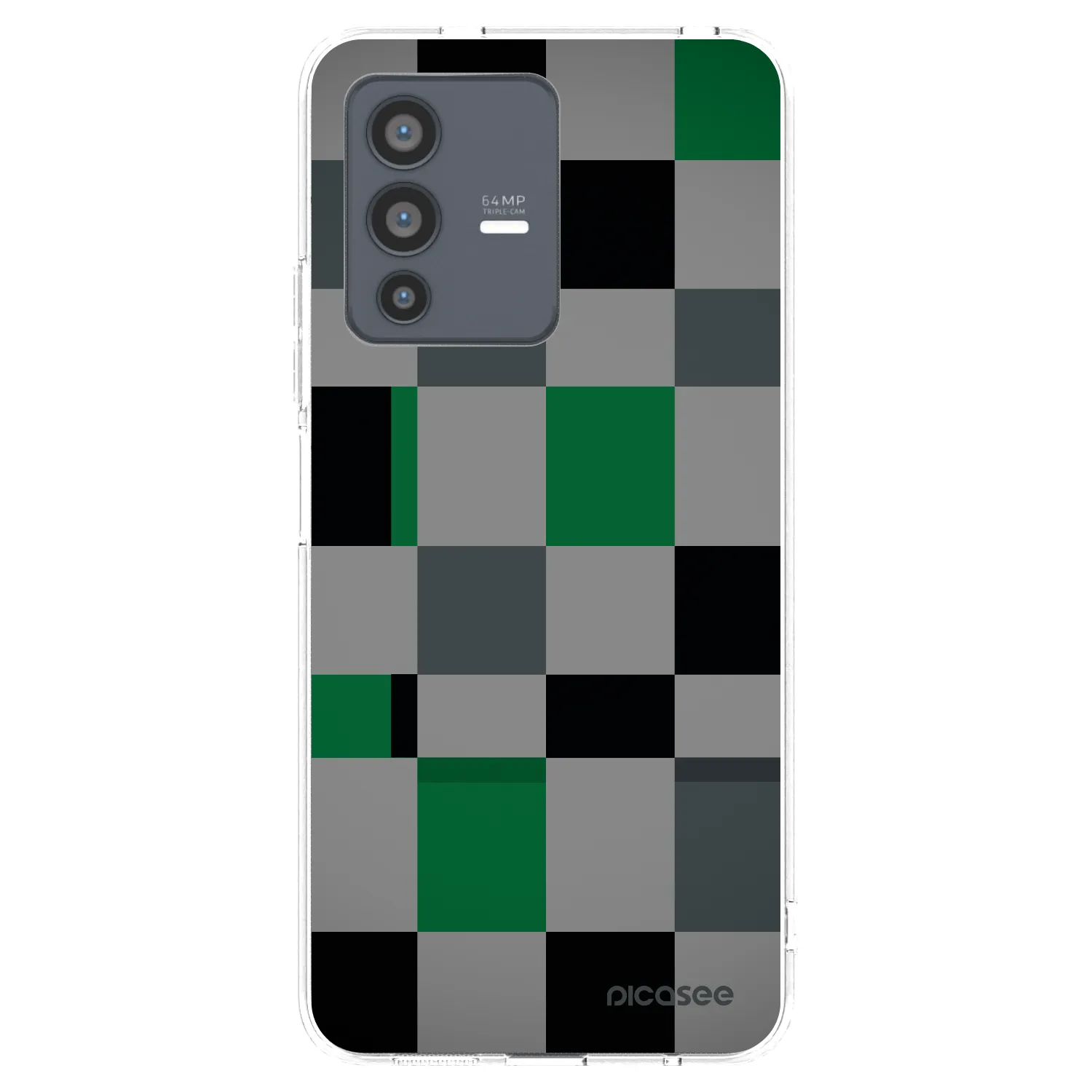 Picasee silikónový prehľadný obal pre Vivo V23 5G - Block Grid