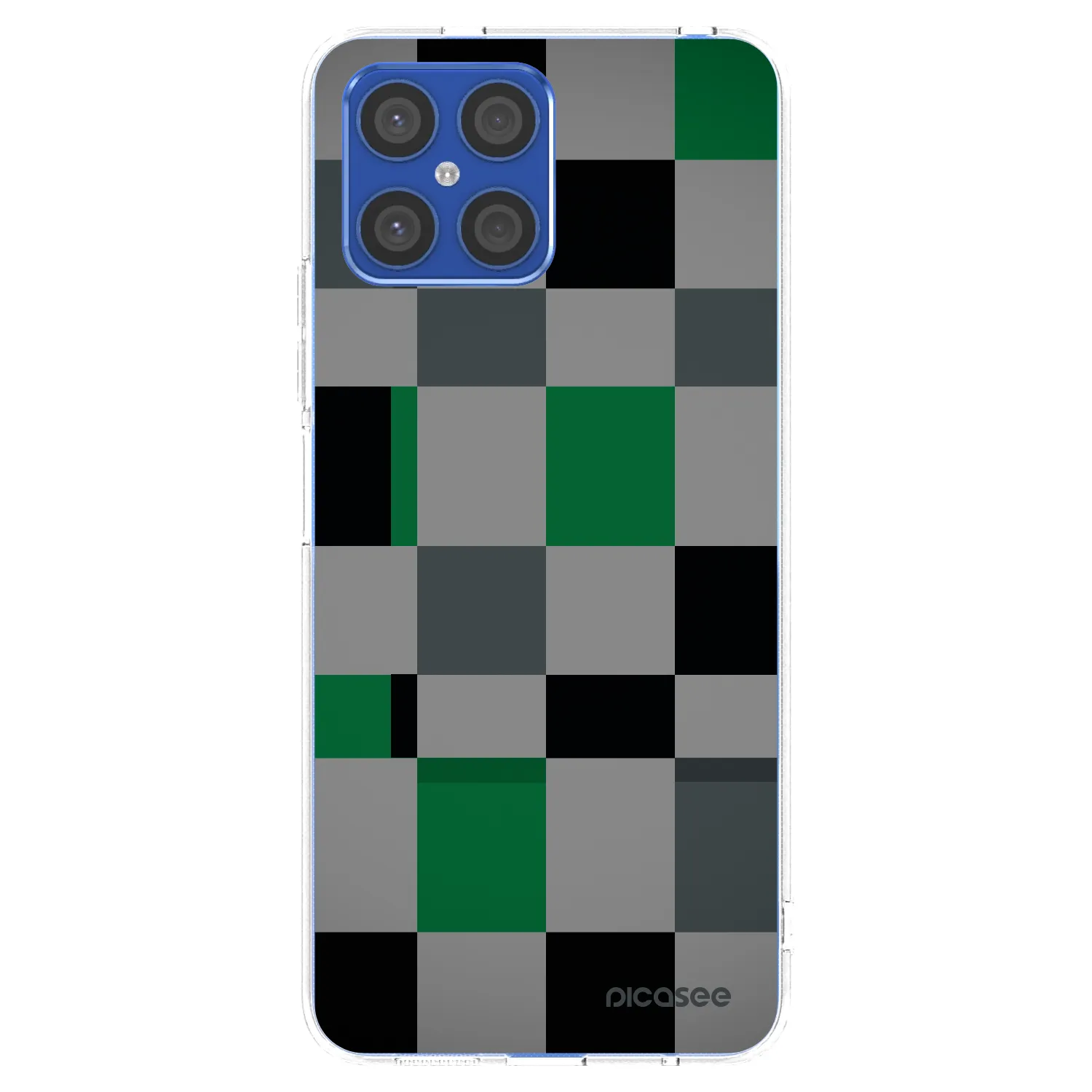 Picasee silikónový prehľadný obal pre Honor X8 4G - Block Grid