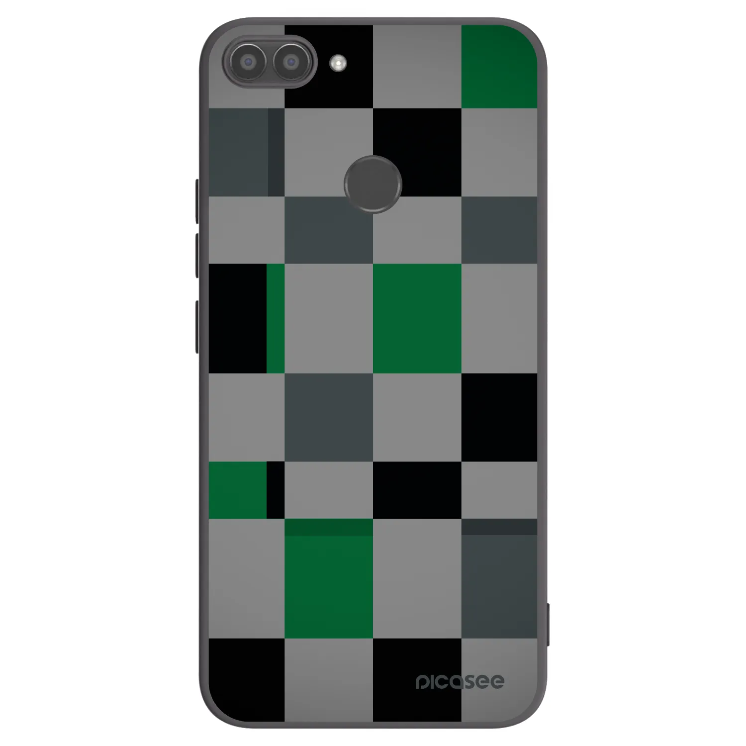 Picasee silikónový čierny obal pre Huawei P Smart - Block Grid