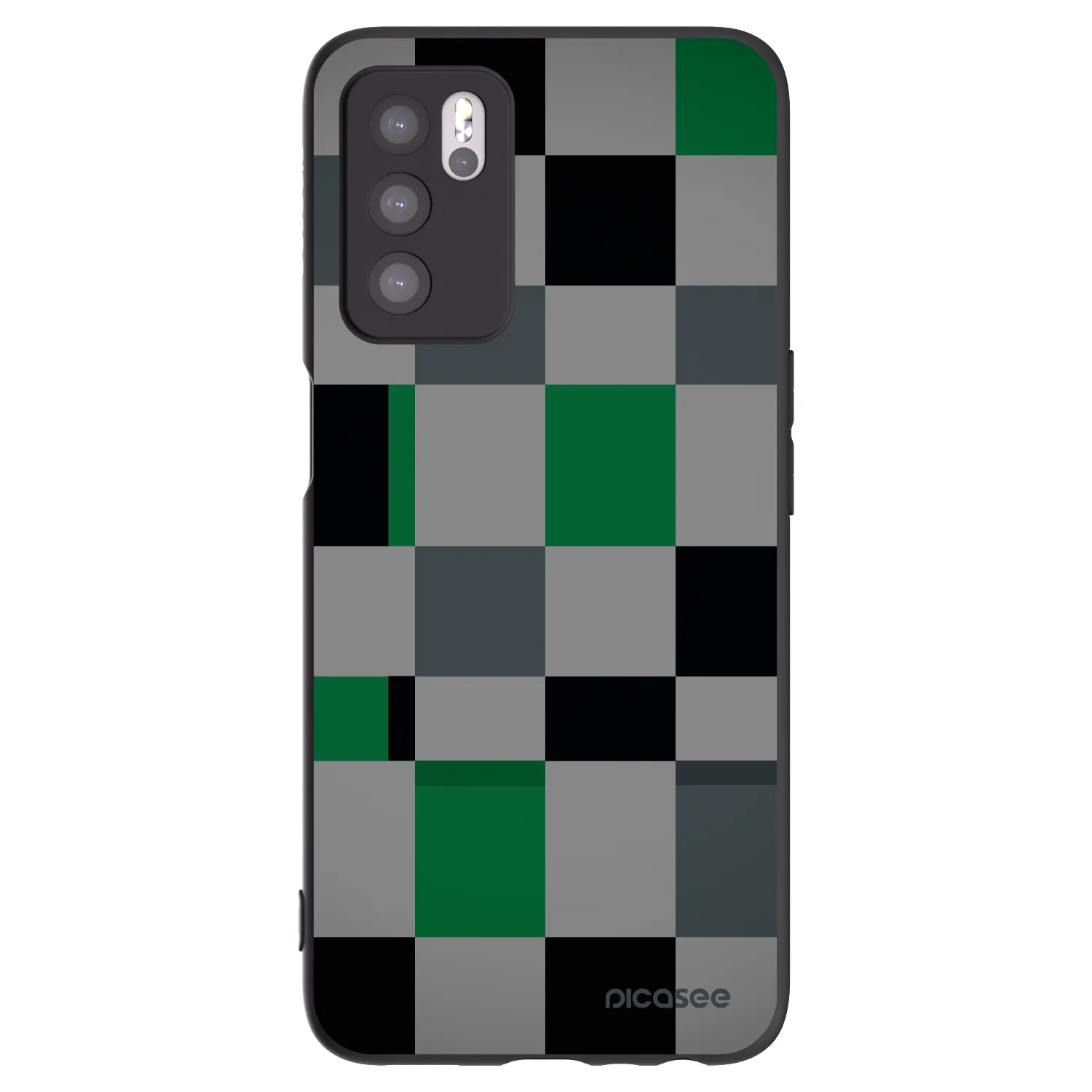 Picasee silikónový čierny obal pre OPPO A16s - Block Grid
