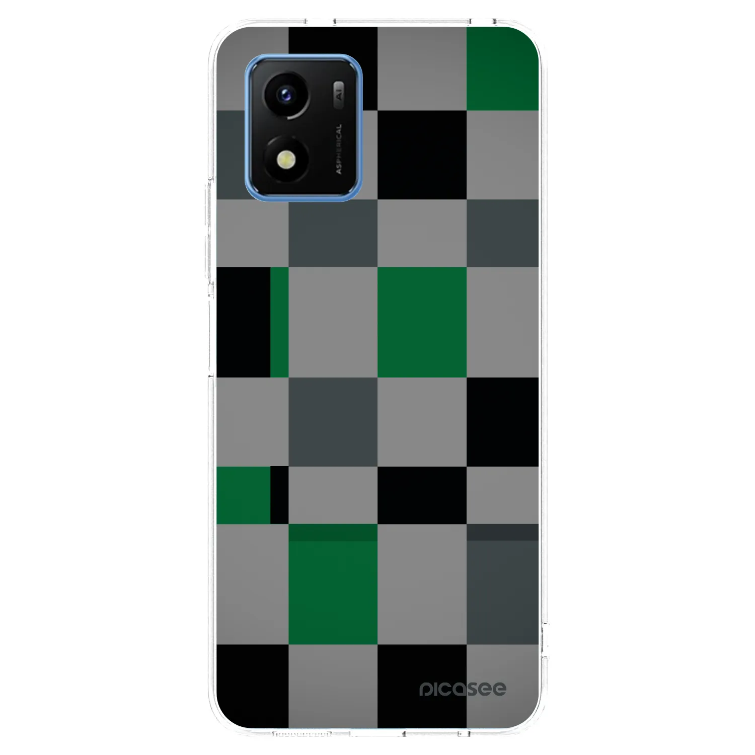 Picasee silikónový prehľadný obal pre Vivo Y01 - Block Grid