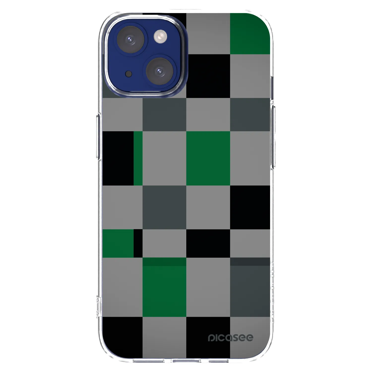 Silikónový prehľadný obal pre Apple iPhone 14 - Block Grid