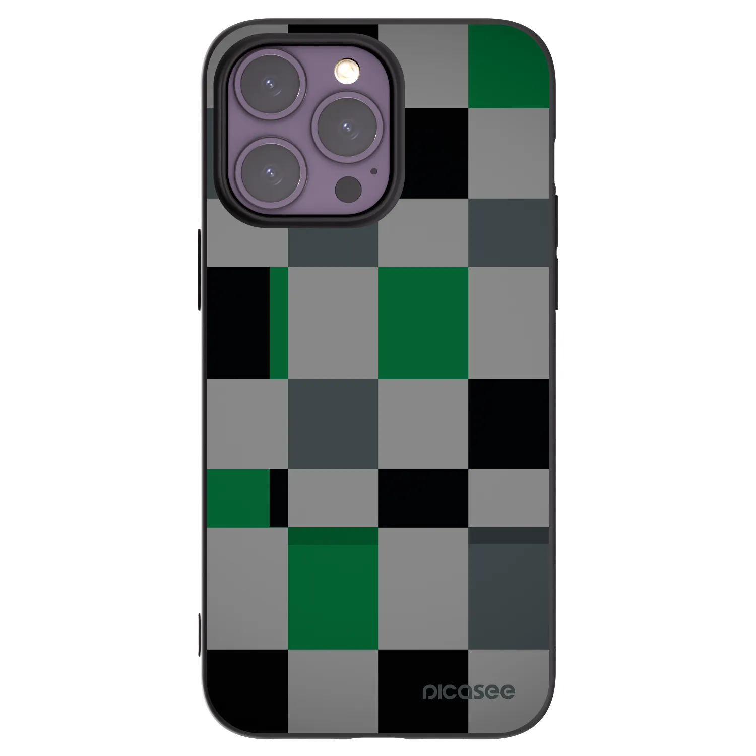 Picasee silikónový čierny obal pre Apple iPhone 14 Pro Max - Block Grid