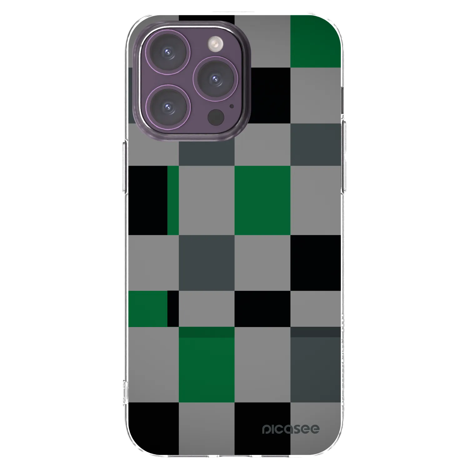 Picasee silikónový prehľadný obal pre Apple iPhone 14 Pro Max - Block Grid