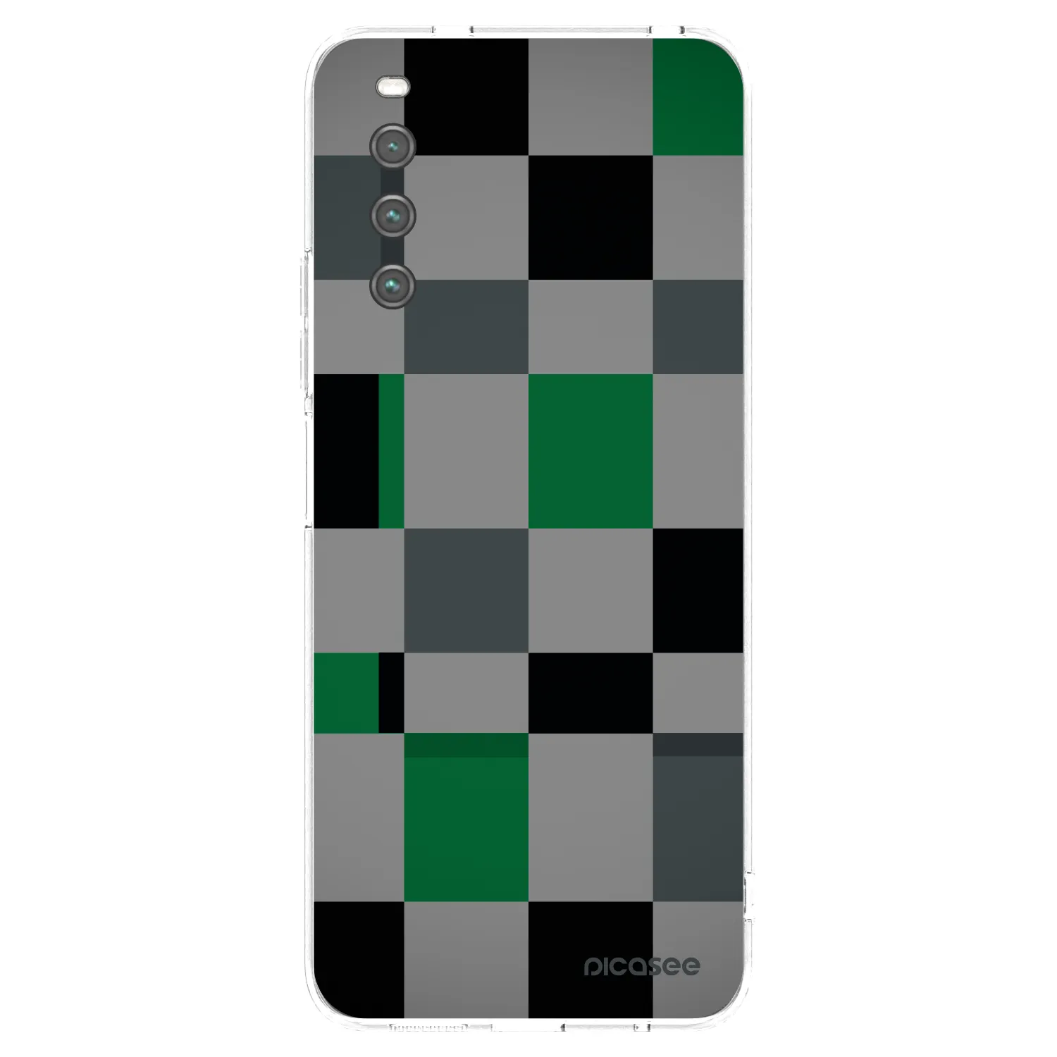 Picasee silikónový prehľadný obal pre Sony Xperia 10 IV 5G - Block Grid