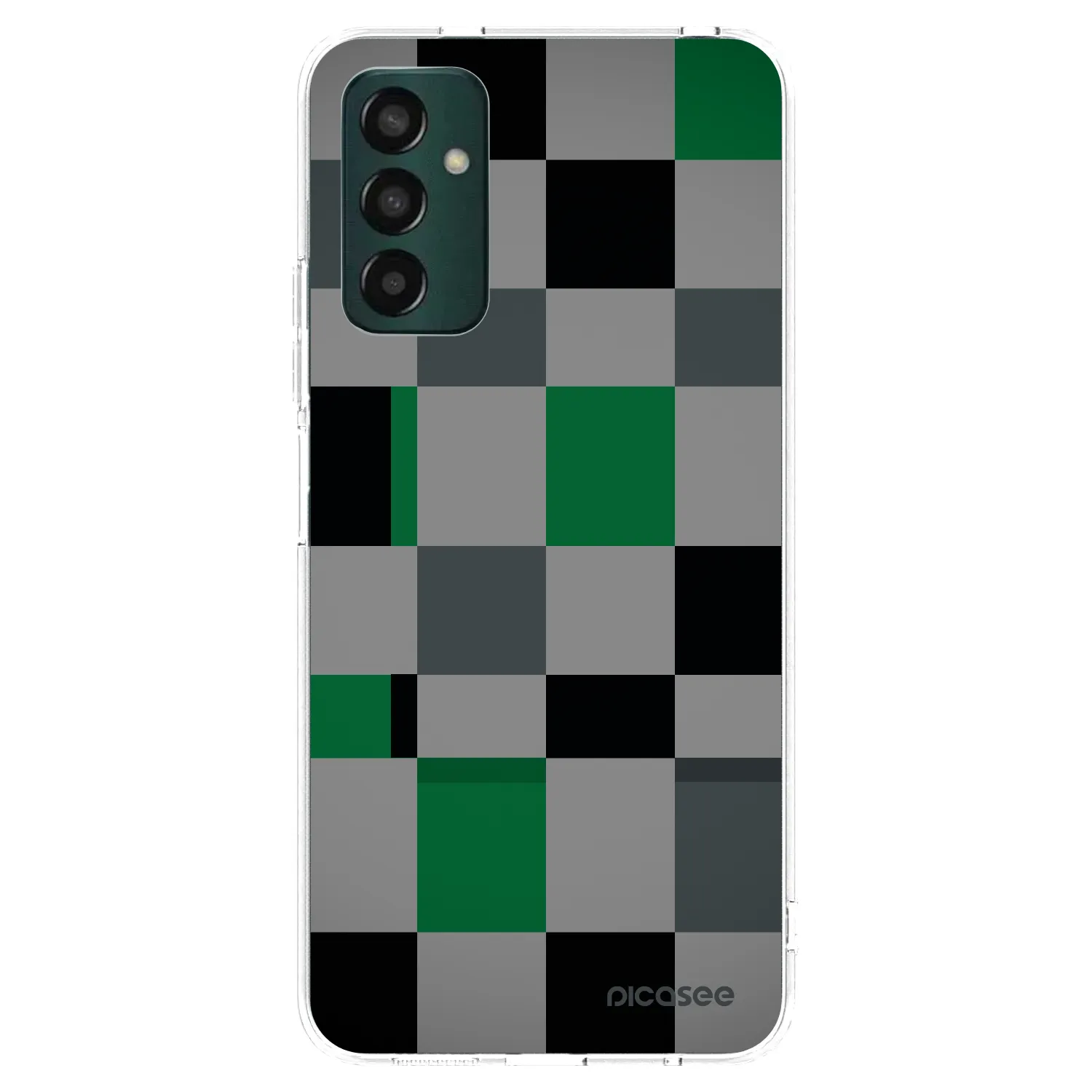 Picasee silikónový prehľadný obal pre Samsung Galaxy M13 M135F - Block Grid