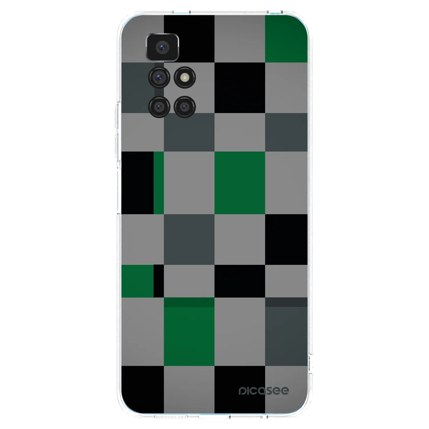Silikónový prehľadný obal pre Xiaomi Redmi 10 (2022) - Block Grid