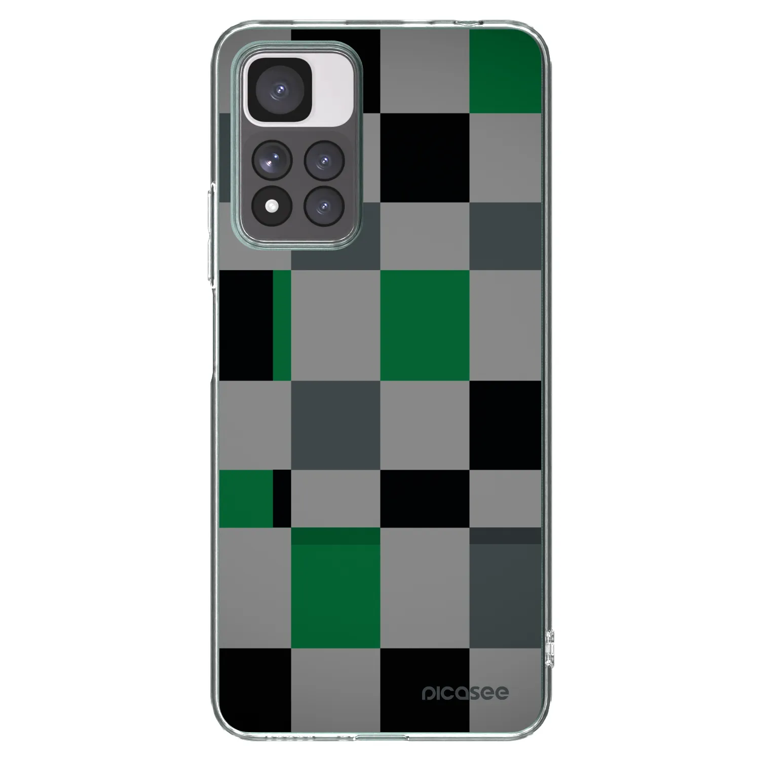 Picasee silikónový prehľadný obal pre Xiaomi Redmi Note 11 Pro+ 5G - Block Grid