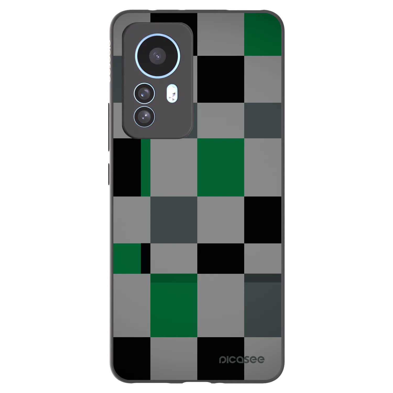 Picasee silikónový čierny obal pre Xiaomi 12T - Block Grid