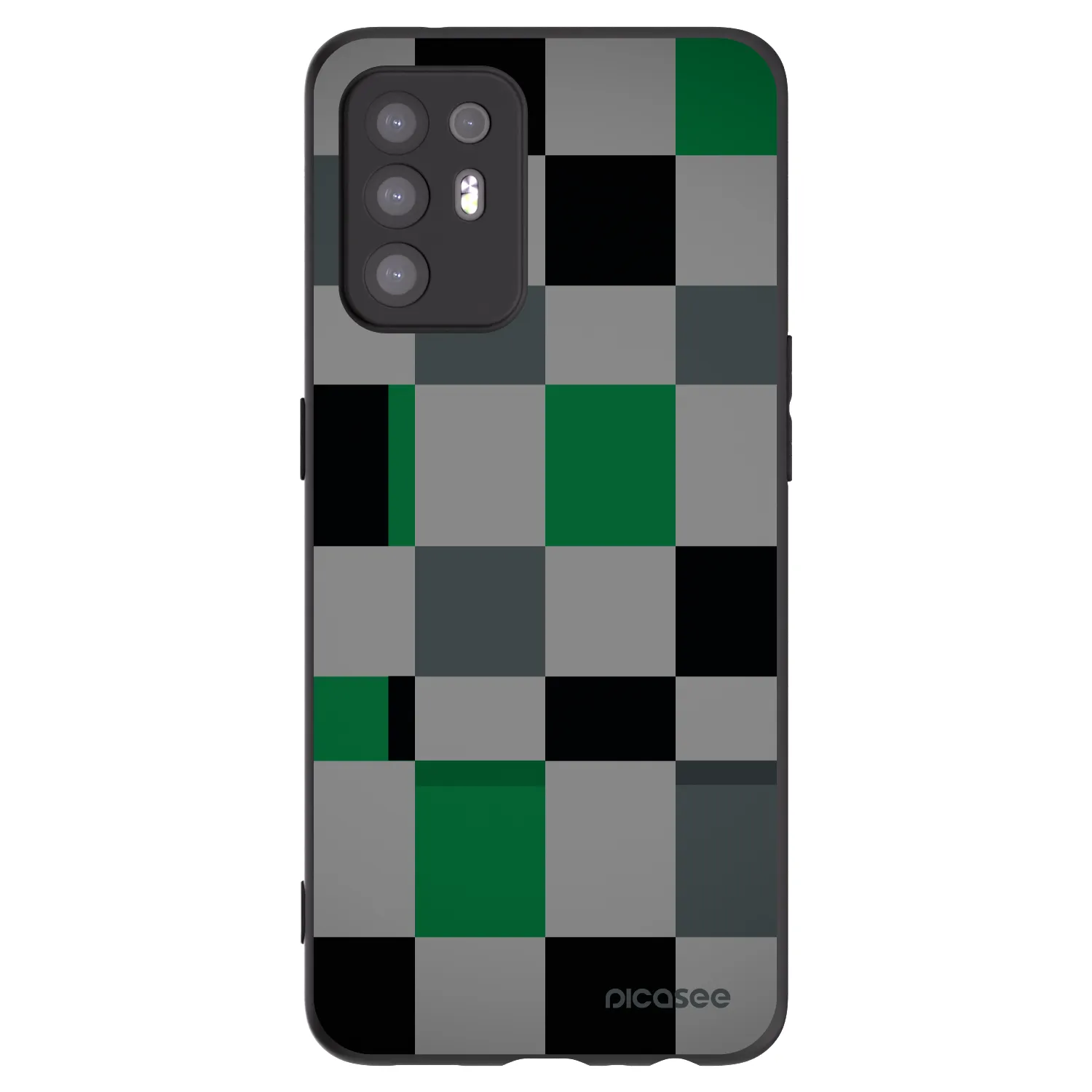 Picasee silikónový čierny obal pre OPPO A94 5G - Block Grid