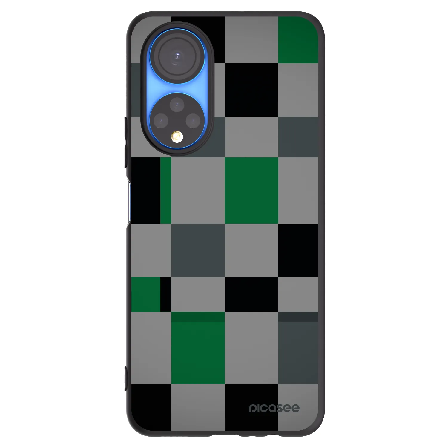 Picasee silikónový čierny obal pre Honor X7 - Block Grid