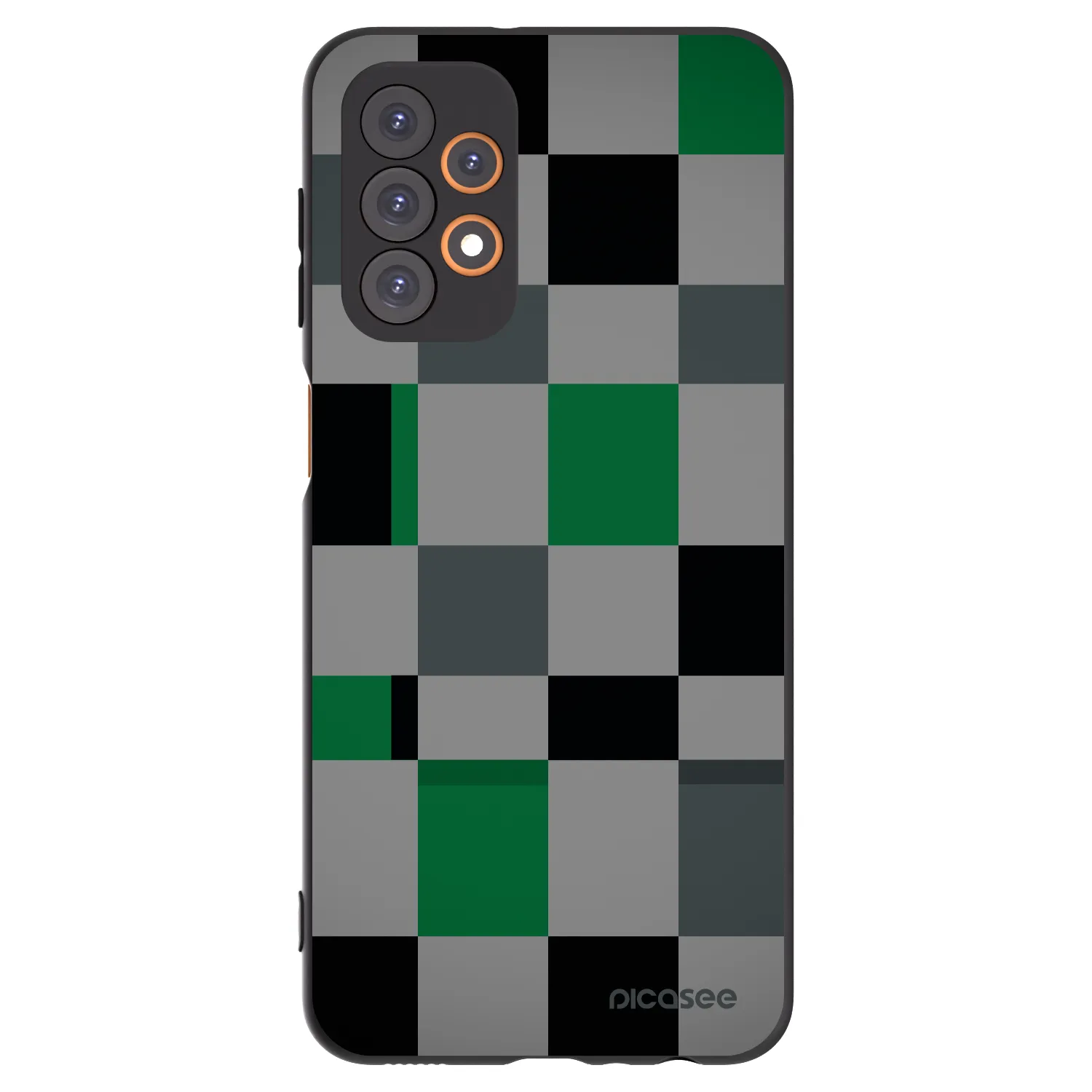 Picasee silikónový čierny obal pre Samsung Galaxy A23 A235F 4G - Block Grid