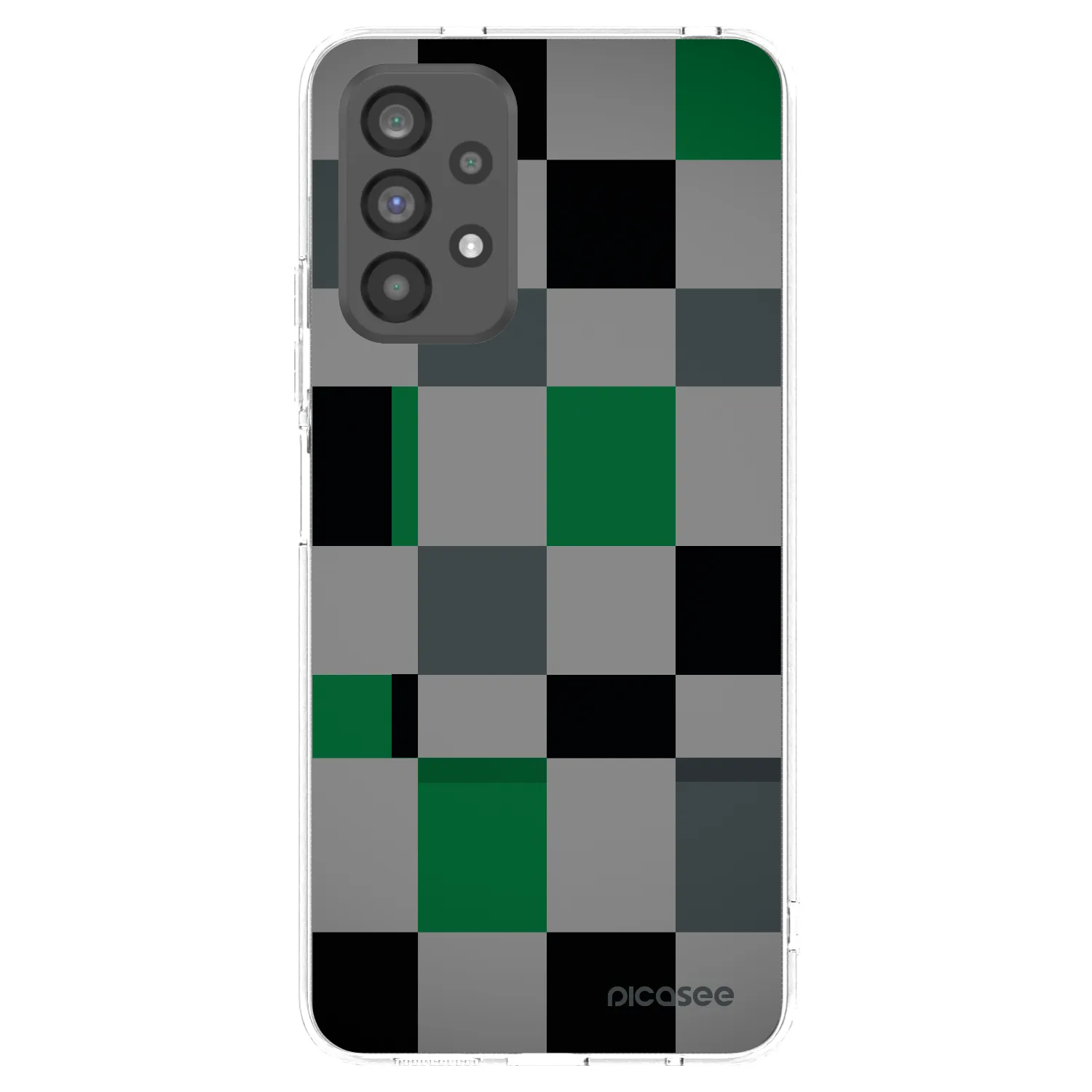 Picasee silikónový prehľadný obal pre Samsung Galaxy A73 5G - Block Grid