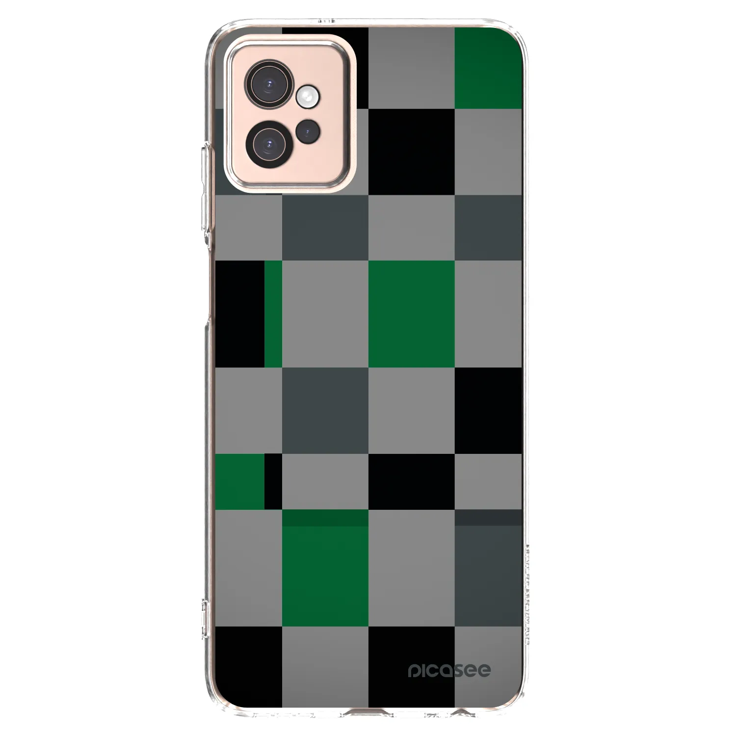 Picasee silikónový prehľadný obal pre Motorola Moto G32 - Block Grid