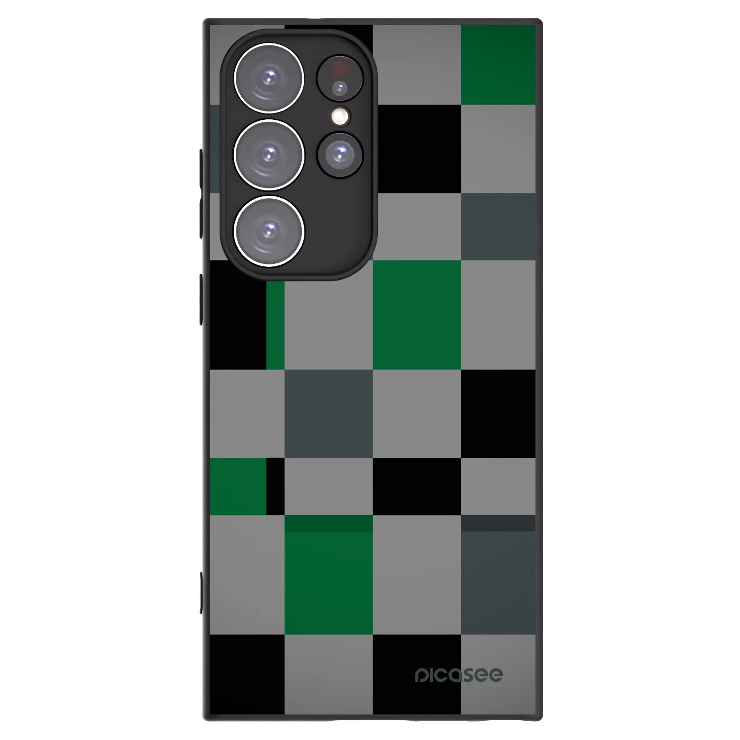 Picasee silikónový čierny obal pre Samsung Galaxy S23 Ultra 5G - Block Grid