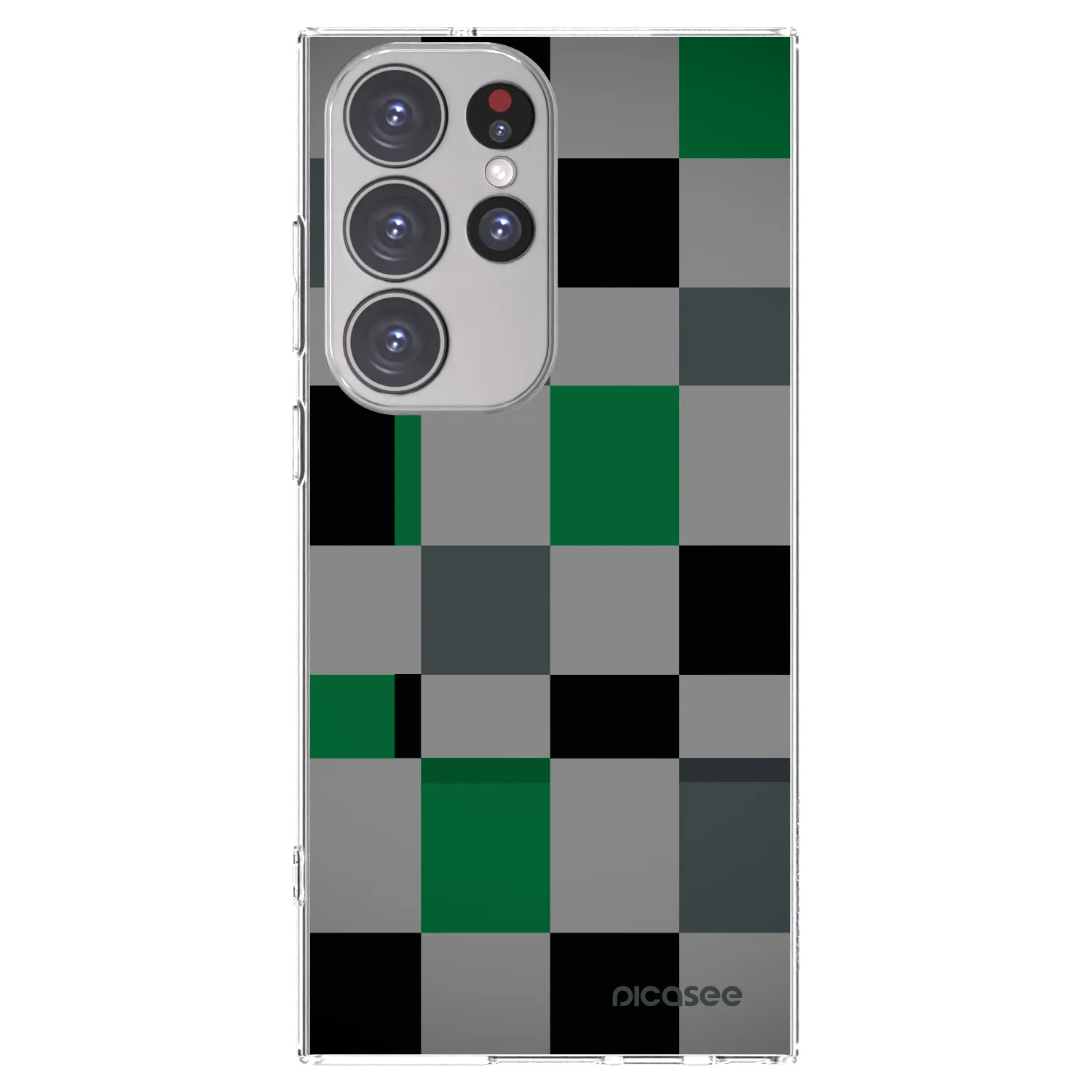 Picasee silikónový prehľadný obal pre Samsung Galaxy S23 Ultra 5G - Block Grid
