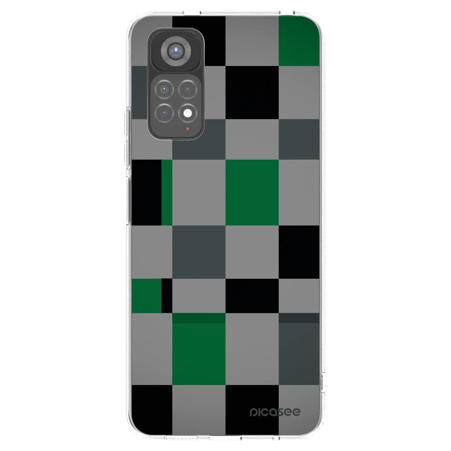 Picasee silikónový prehľadný obal pre Xiaomi Redmi Note 11S 5G - Block Grid