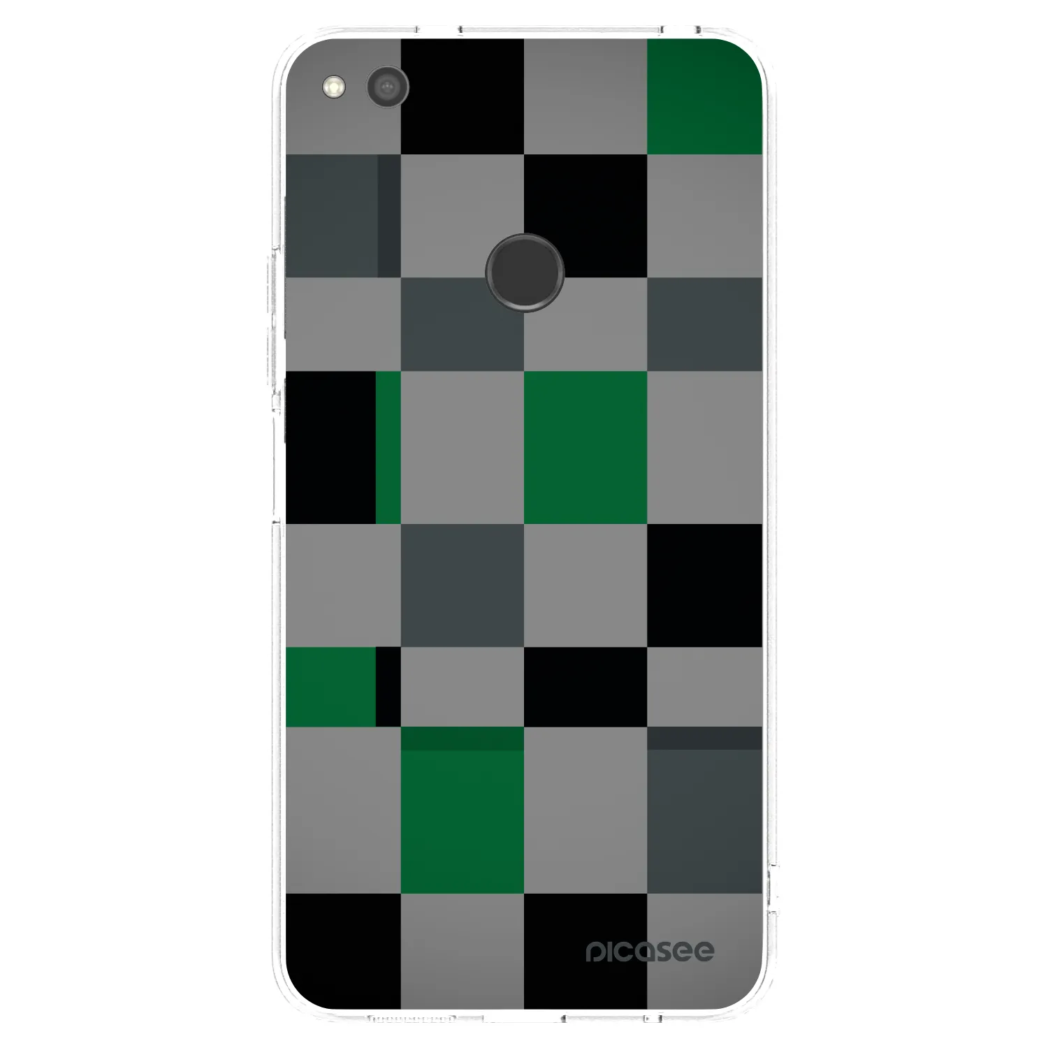 Picasee silikónový prehľadný obal pre Huawei P9 Lite 2017 - Block Grid