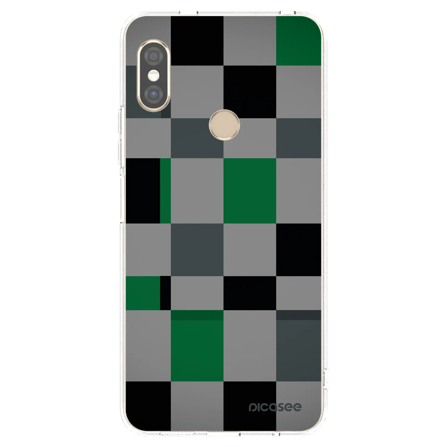 Picasee silikónový prehľadný obal pre Xiaomi Redmi Note 5 Global - Block Grid