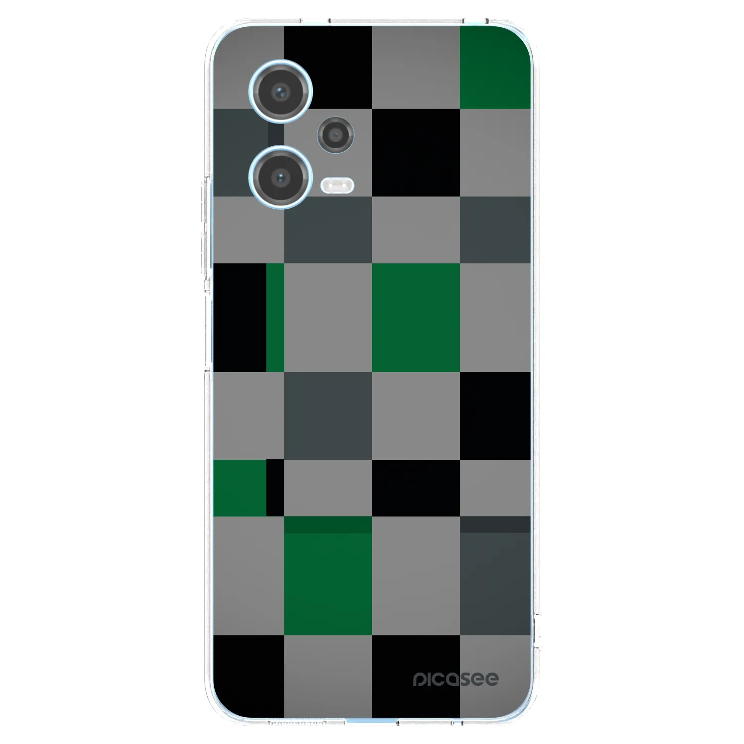 Picasee silikónový prehľadný obal pre Xiaomi Redmi Note 12 5G - Block Grid
