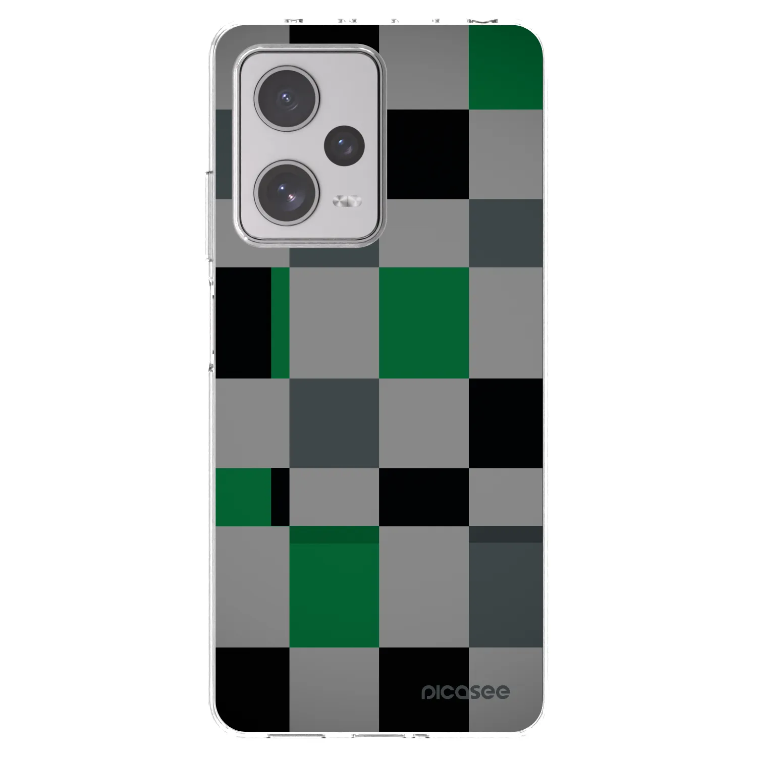 Picasee silikónový prehľadný obal pre Xiaomi Redmi Note 12 Pro+ 5G - Block Grid