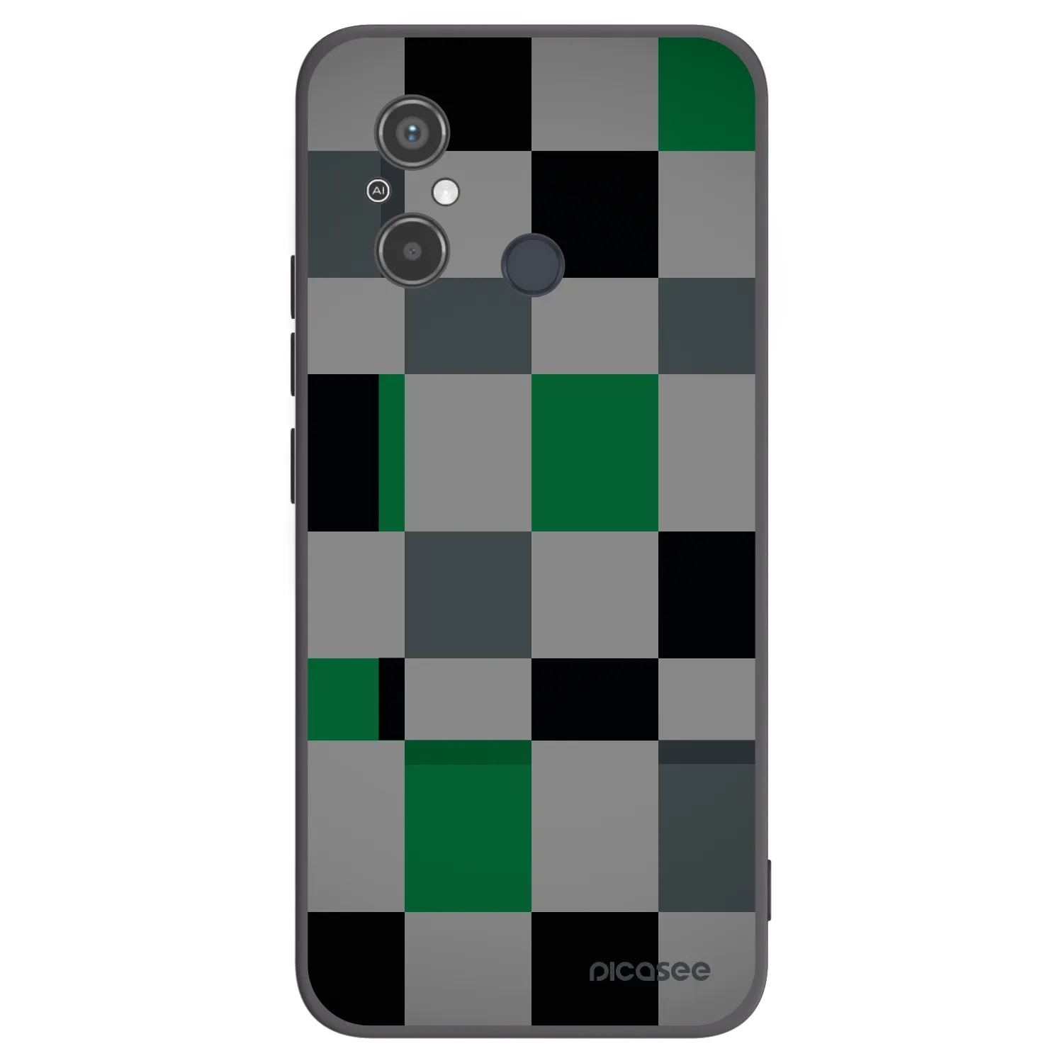 Picasee silikónový čierny obal pre Xiaomi Redmi 12C - Block Grid