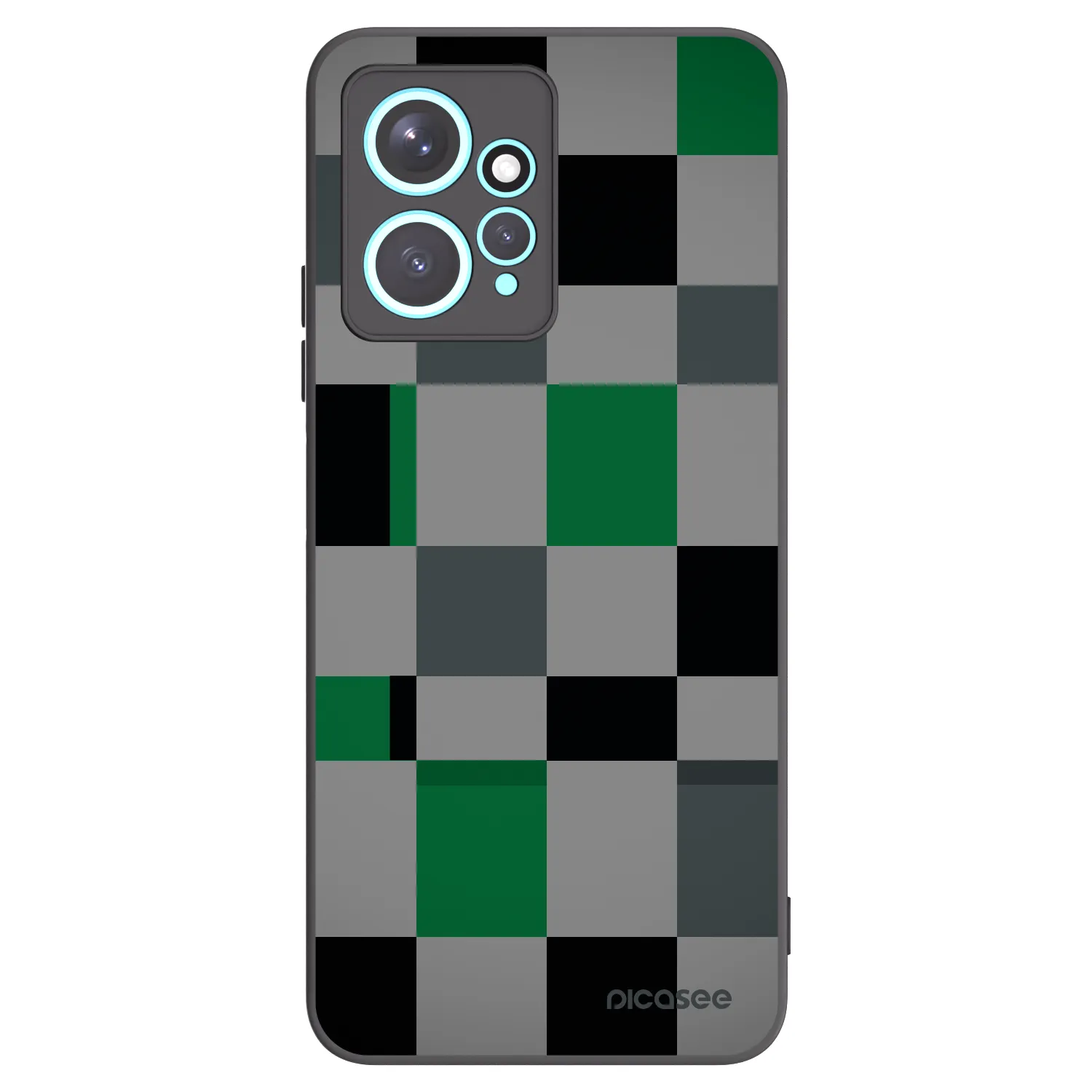 Picasee silikónový čierny obal pre Xiaomi Redmi Note 12 4G - Block Grid