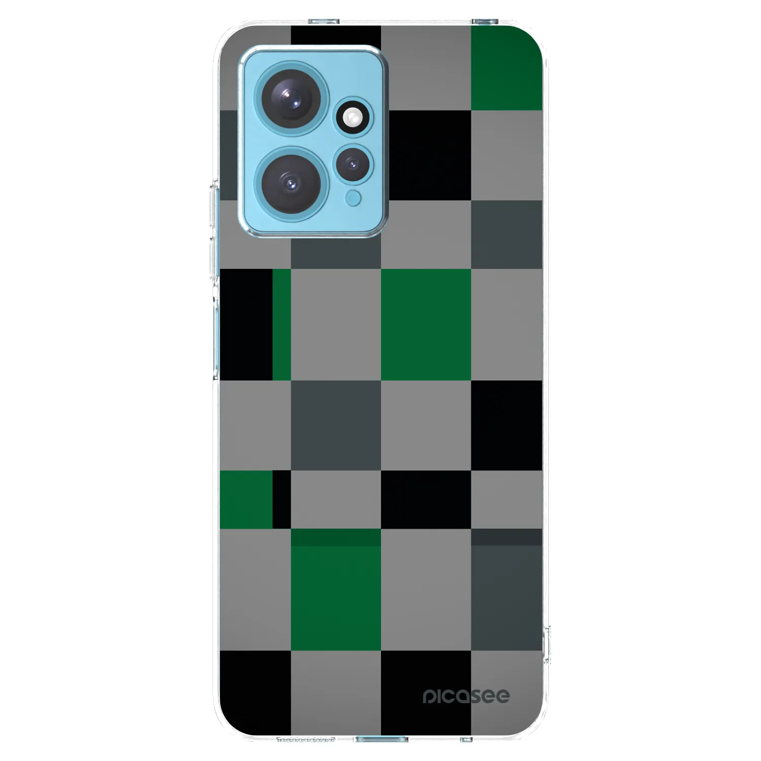 Picasee silikónový prehľadný obal pre Xiaomi Redmi Note 12 4G - Block Grid