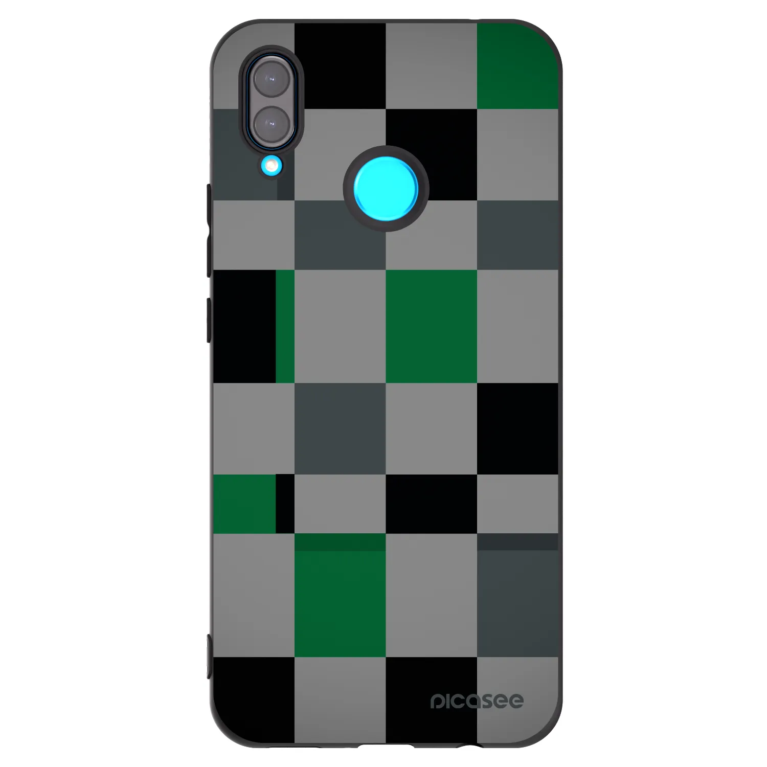 Picasee silikónový čierny obal pre Huawei Nova 3 - Block Grid