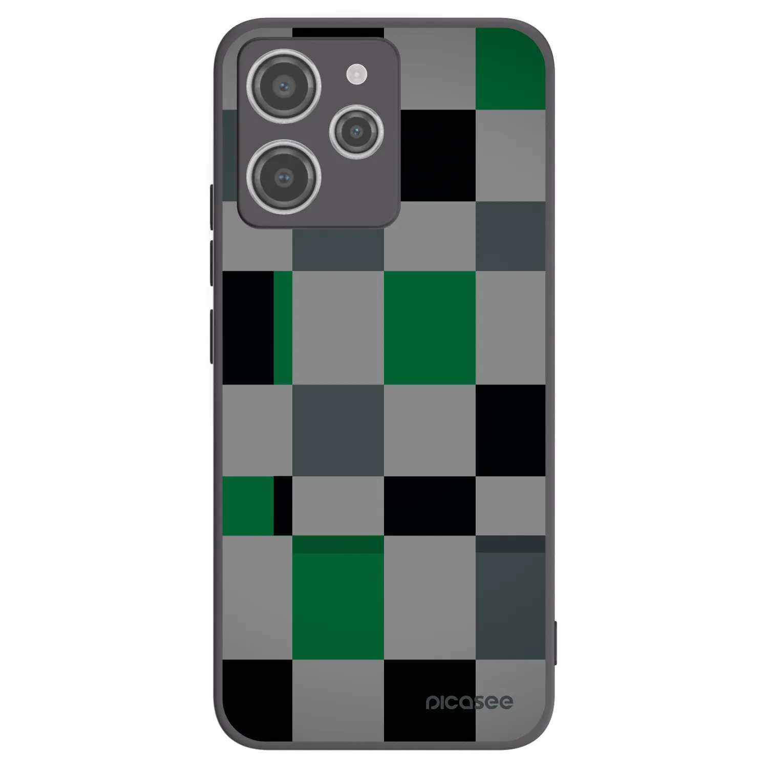 Silikónový čierny obal pre Xiaomi Redmi 12 4G - Block Grid