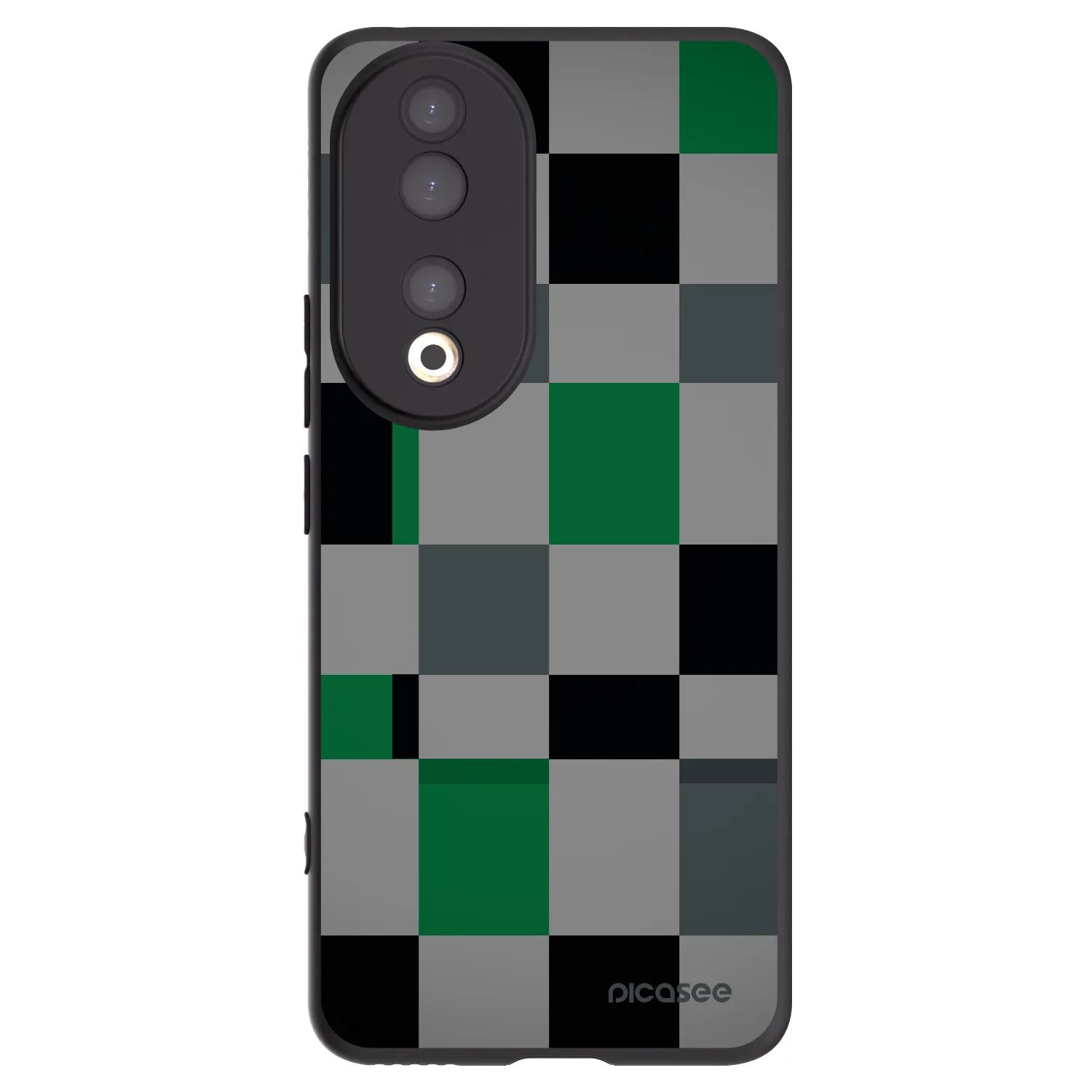 Picasee silikónový čierny obal pre Honor 90 5G - Block Grid