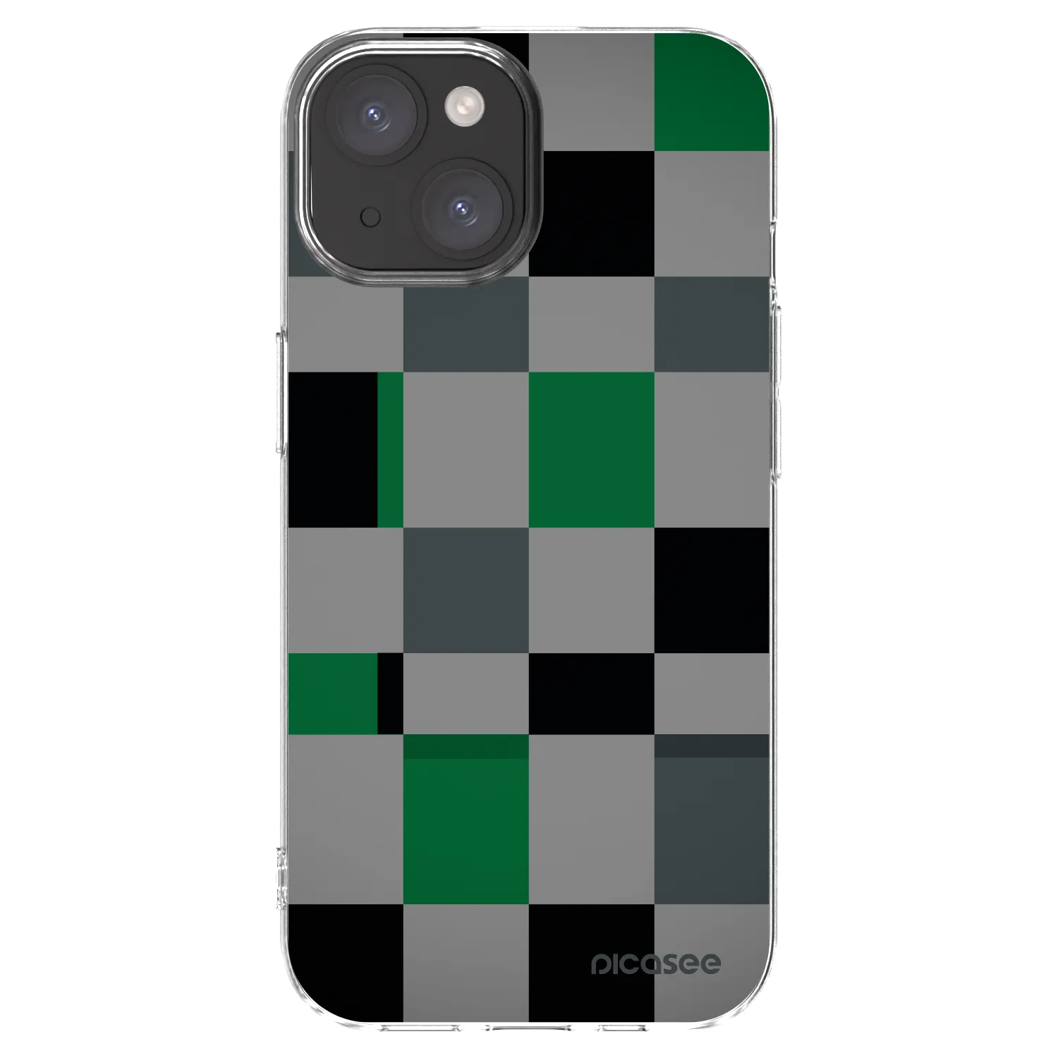 Silikónový prehľadný obal pre Apple iPhone 15 - Block Grid