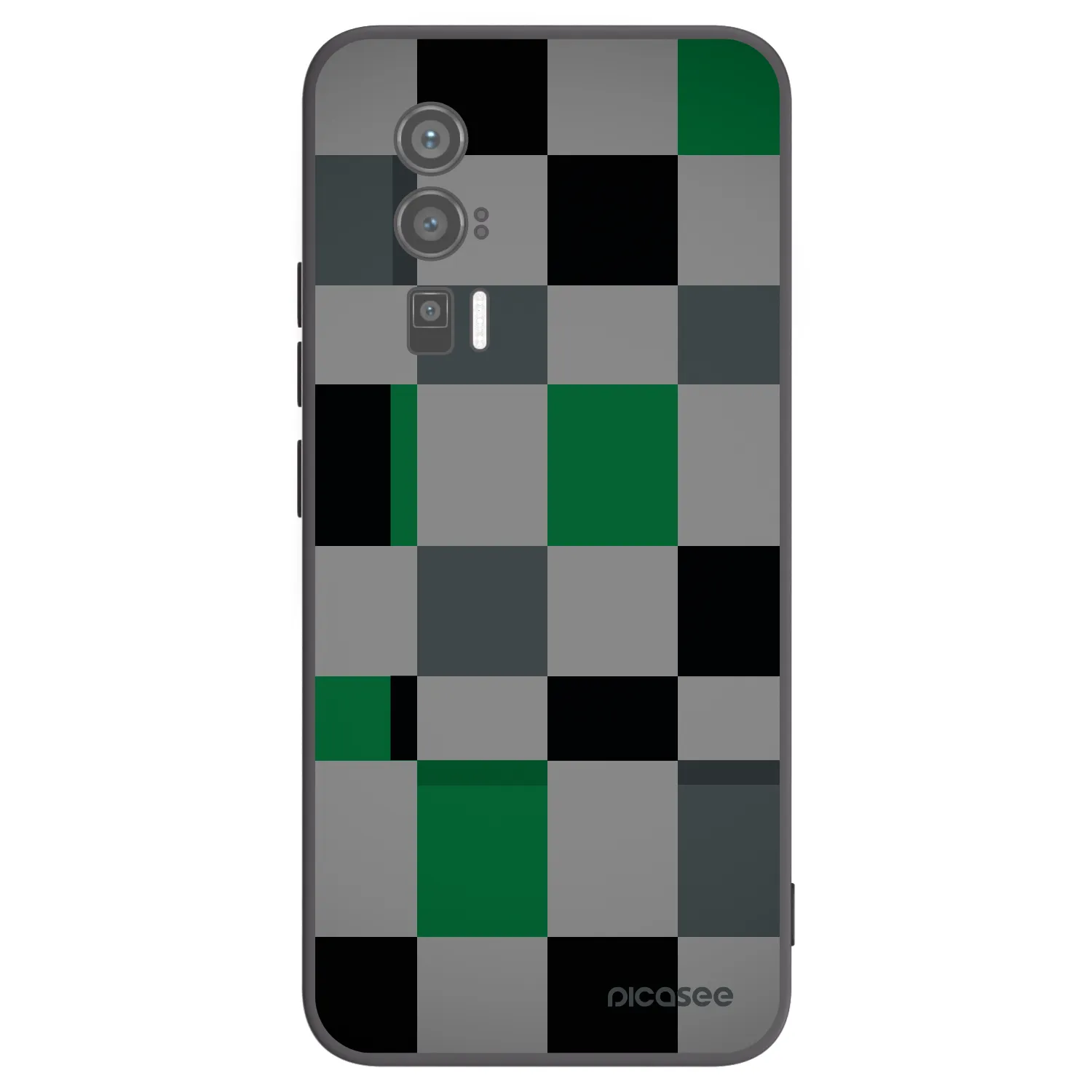 Picasee silikónový čierny obal pre Xiaomi Poco F5 Pro 5G - Block Grid