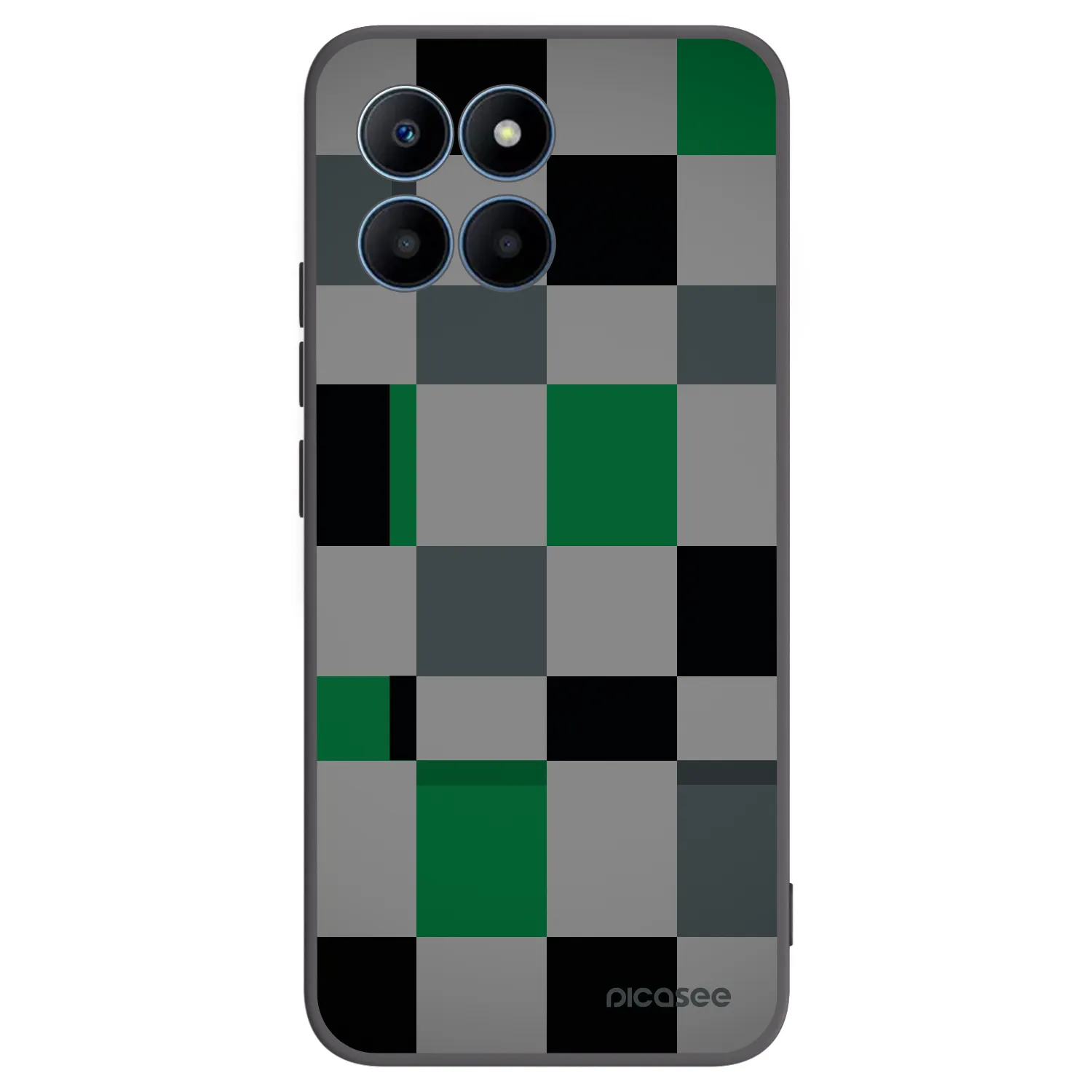 Picasee silikónový čierny obal pre Honor 70 Lite - Block Grid