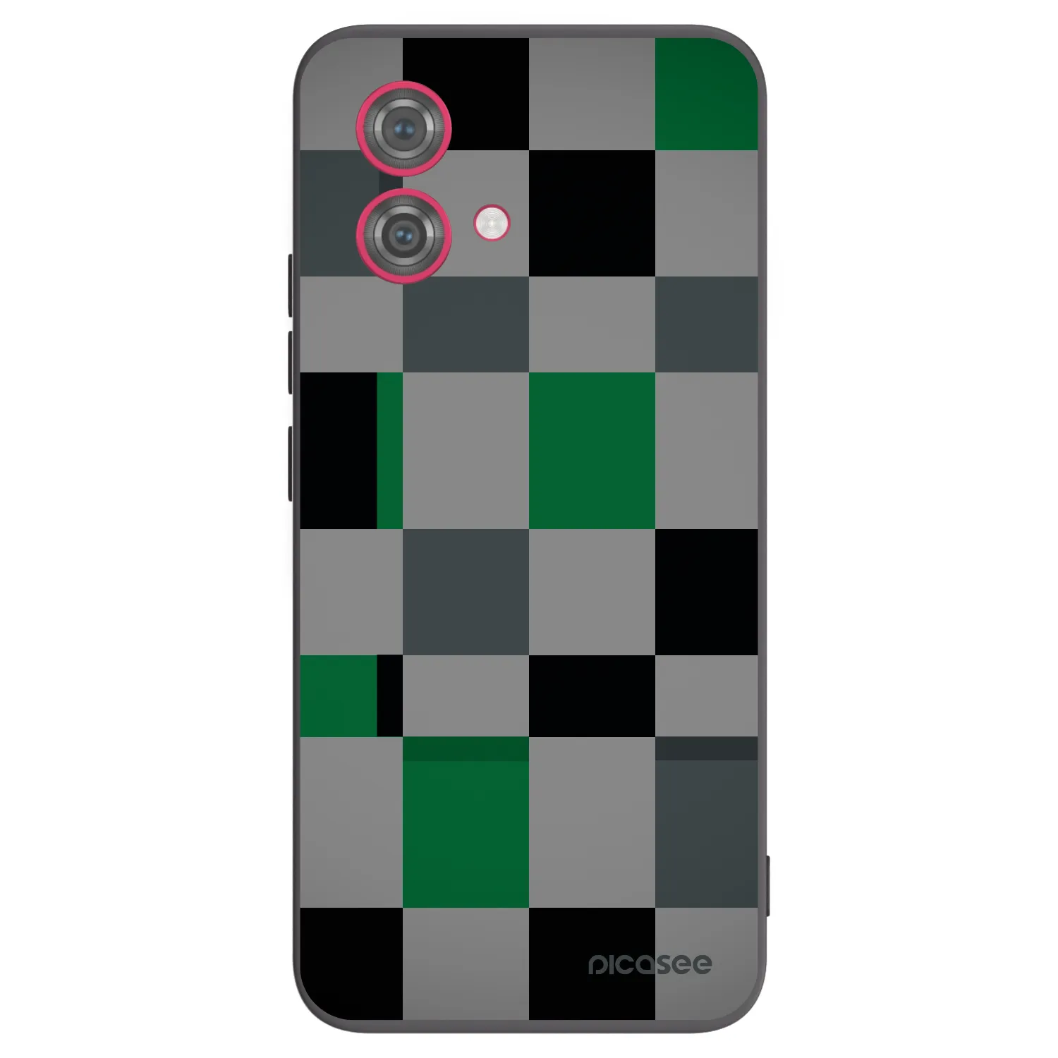 Silikónový čierny obal pre Motorola Moto G84 5G - Block Grid