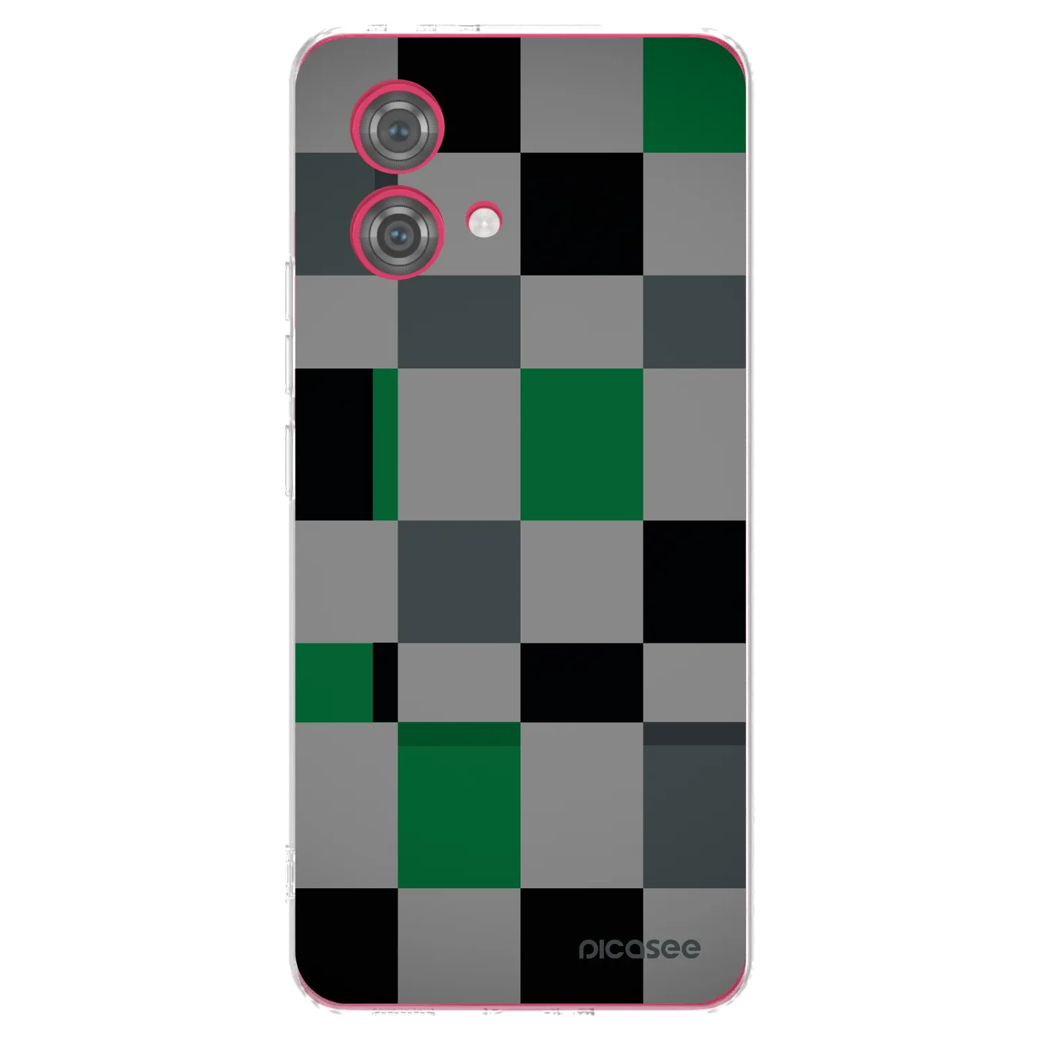 Silikónový prehľadný obal pre Motorola Moto G84 5G - Block Grid