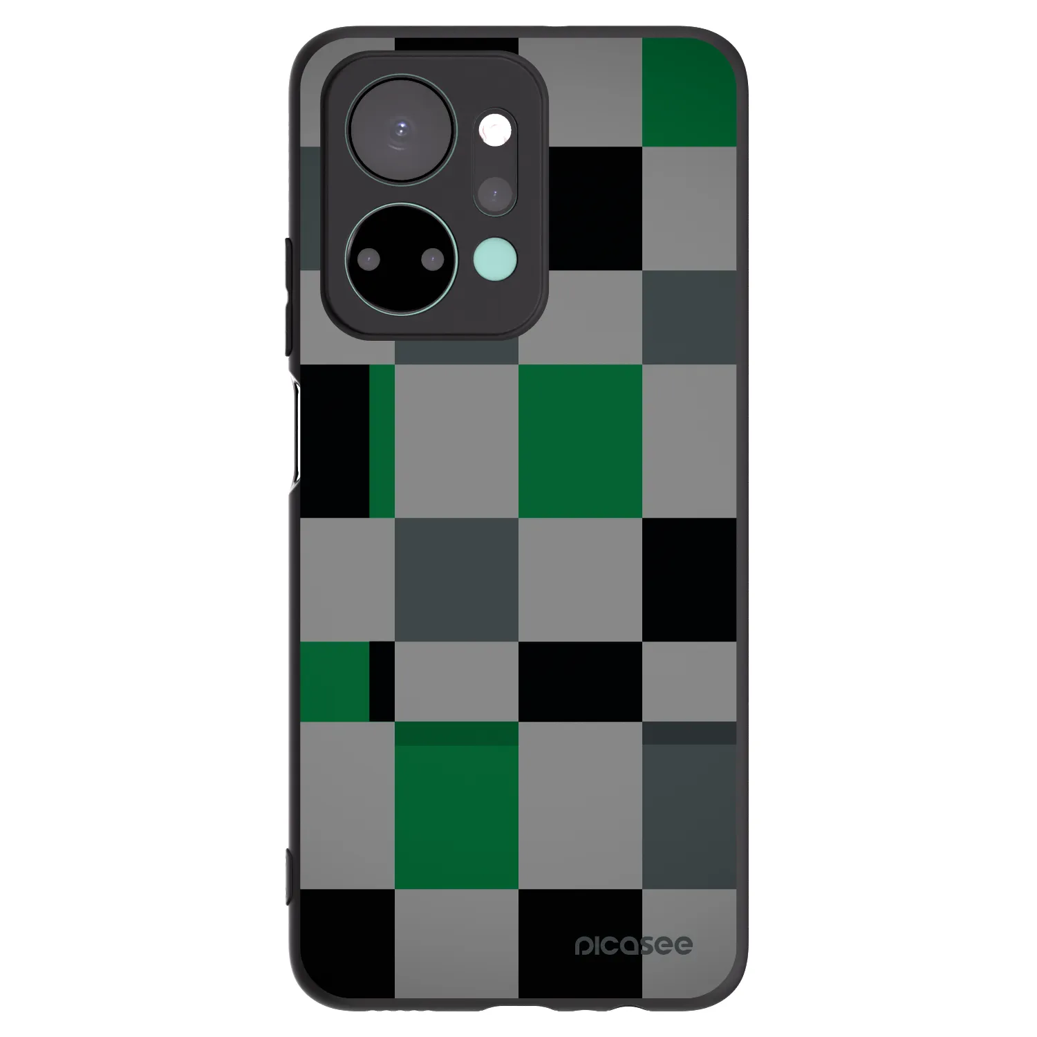 Picasee silikónový čierny obal pre Honor X7a - Block Grid