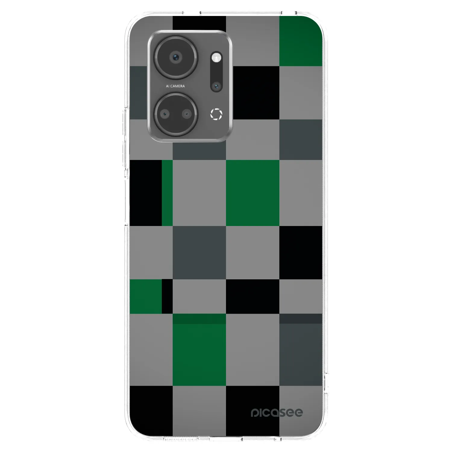 Picasee silikónový prehľadný obal pre Honor X7a - Block Grid