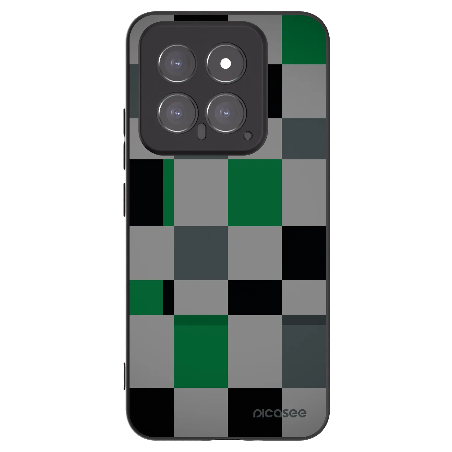 Picasee silikónový čierny obal pre Xiaomi 14 - Block Grid