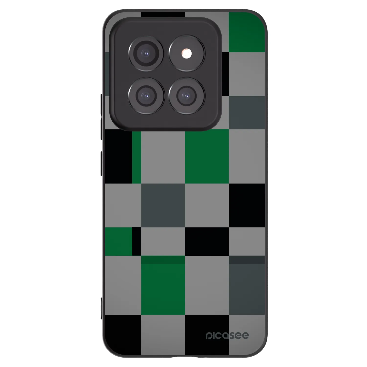 Picasee silikónový čierny obal pre Xiaomi 14 Pro - Block Grid